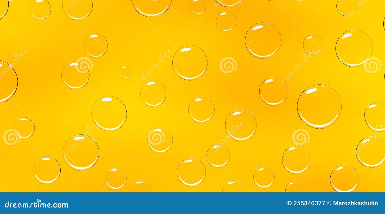 condensation water or beer droplets on glass yellow background. rain or dew drops on window, air bubbles or soap spheres