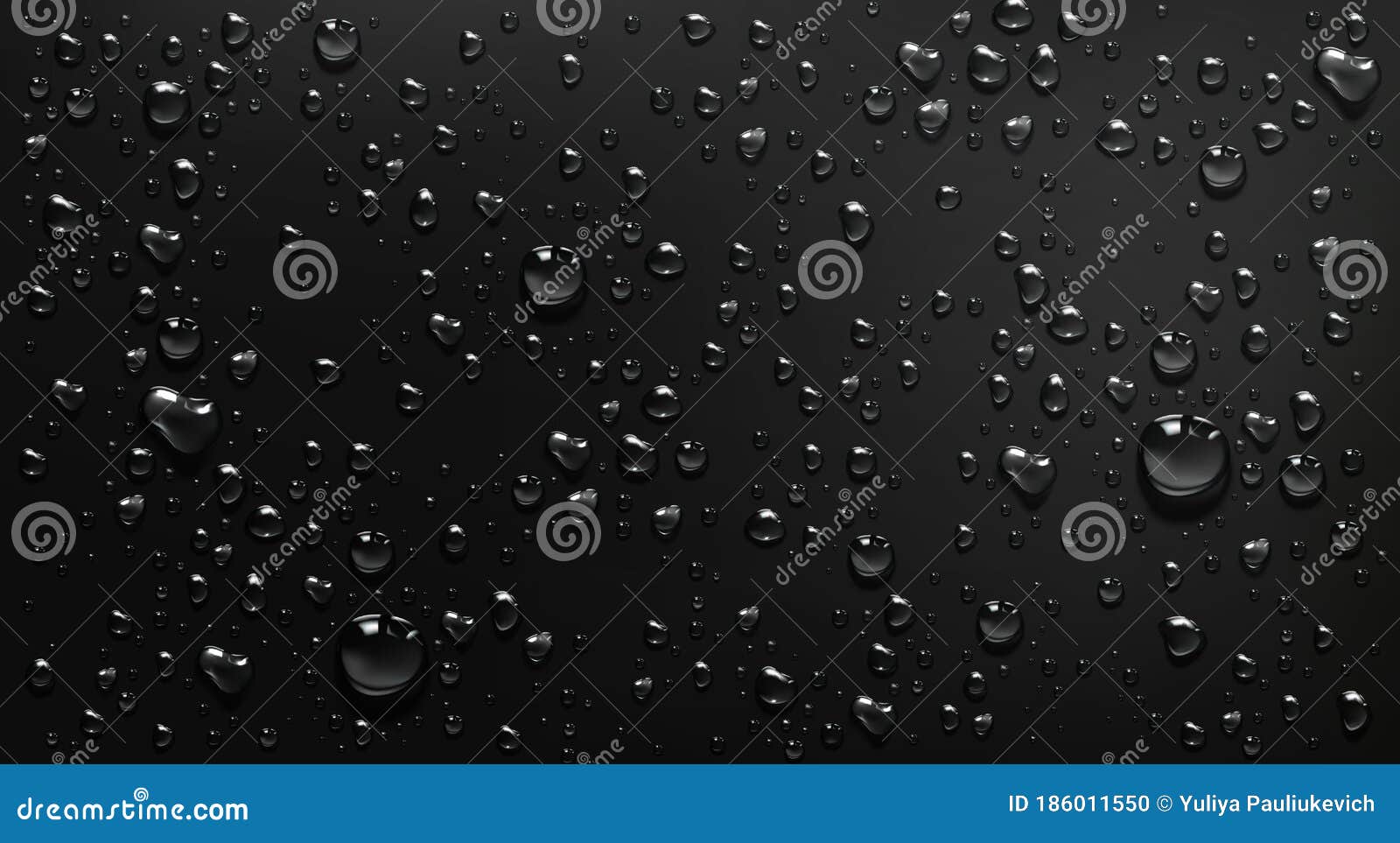 condensation water drops on black glass background