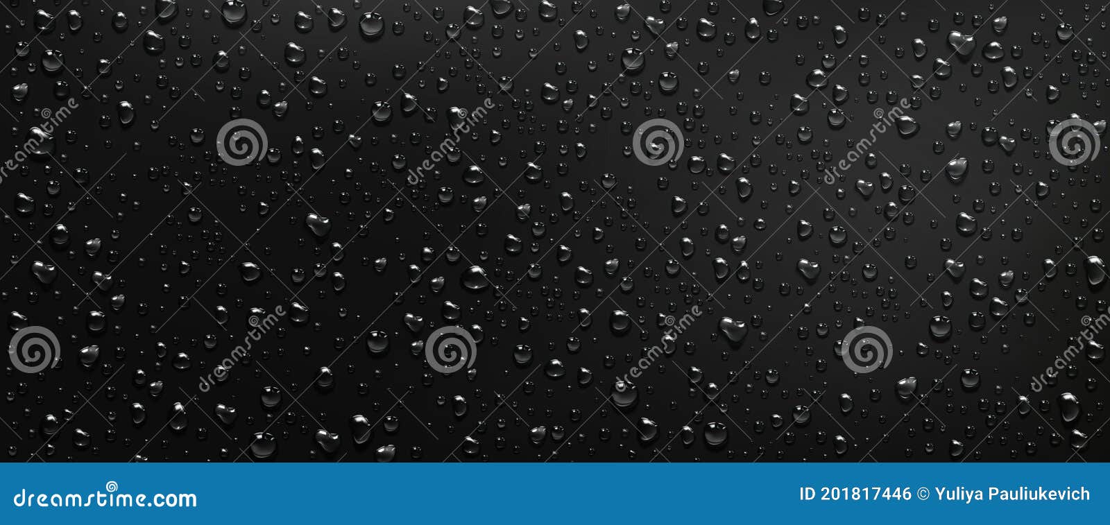 condensation water drops on black glass background