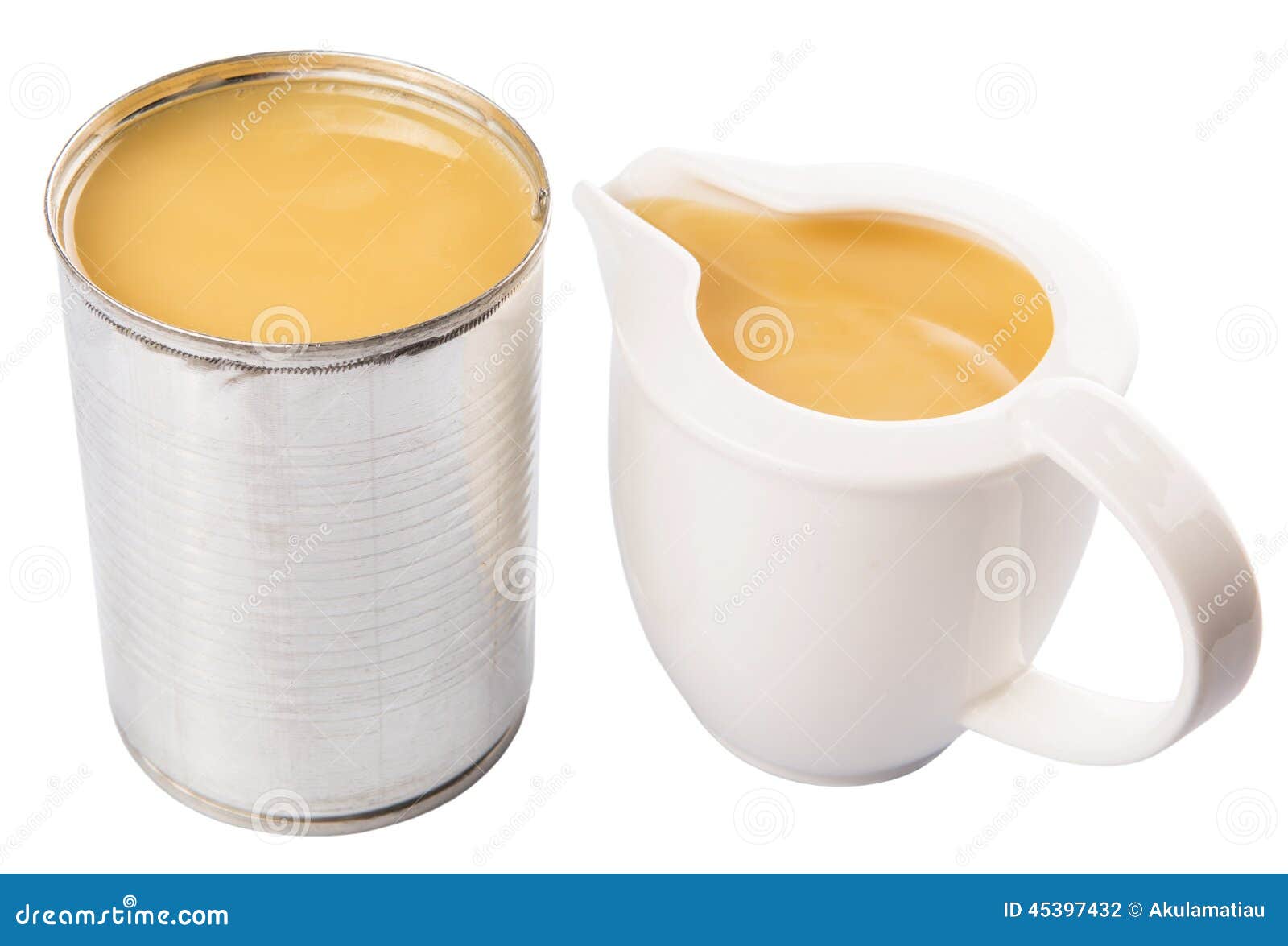 Condensed Milk in Tin Can and Milk Container I Stock Photo Image of