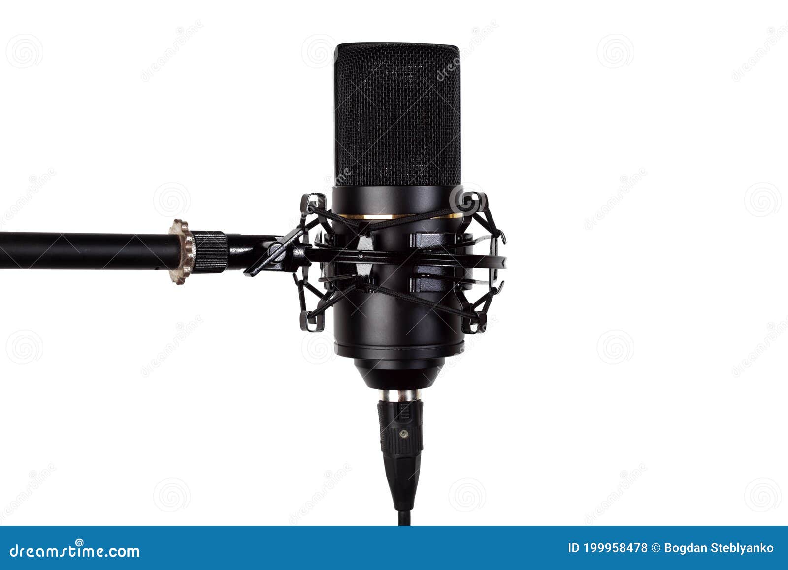 Condenser Microphone on a Microphone Stand, Close-up. Stock Photo ...