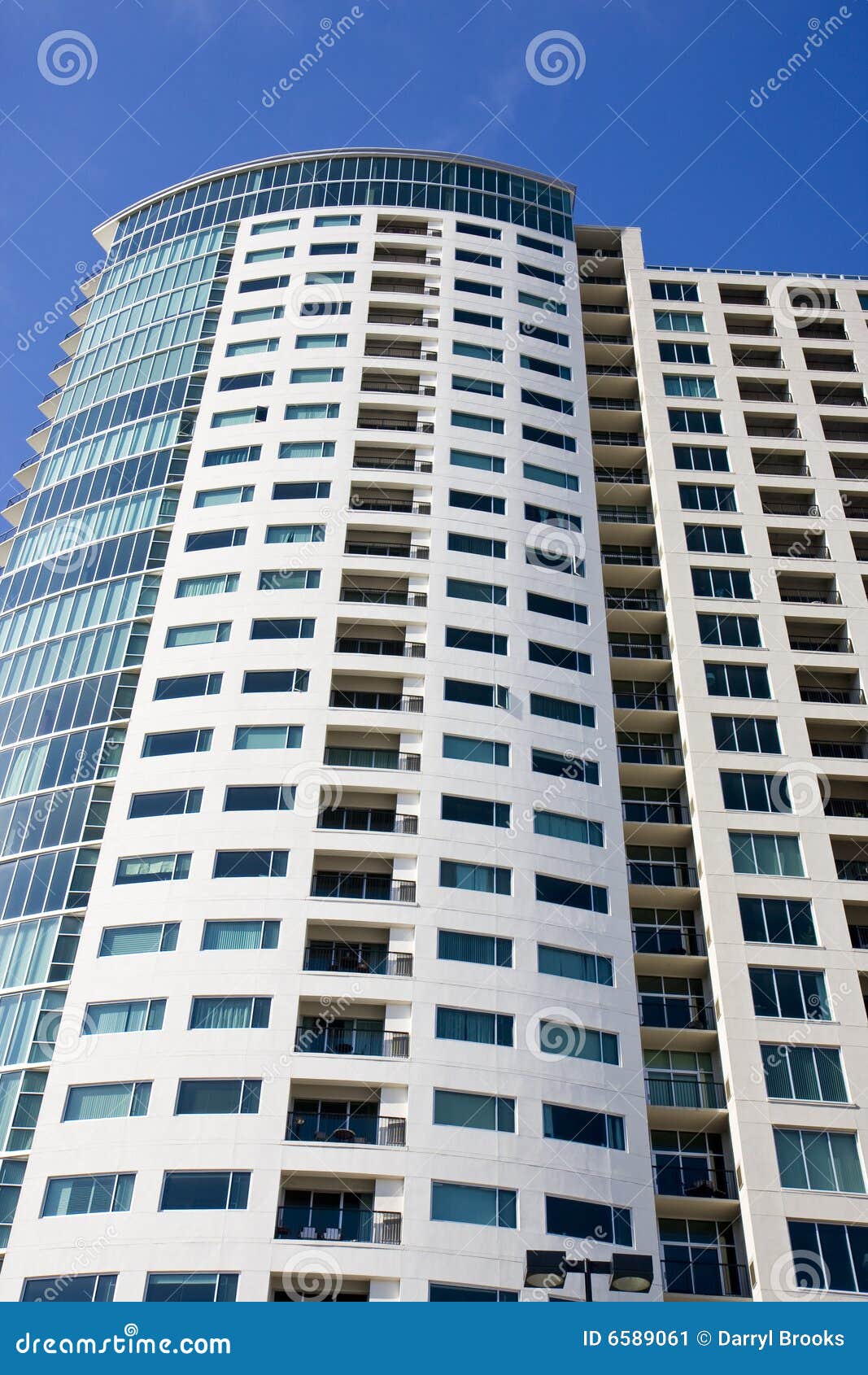 Condo Tower Balconies into Blue Sky Stock Image Image of residency