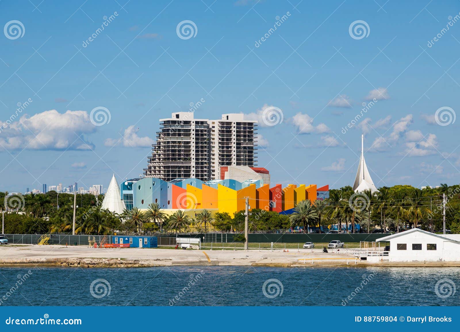 Condo Tower Past Colorful Wall in Miami Editorial Stock Image Image of construction, coast