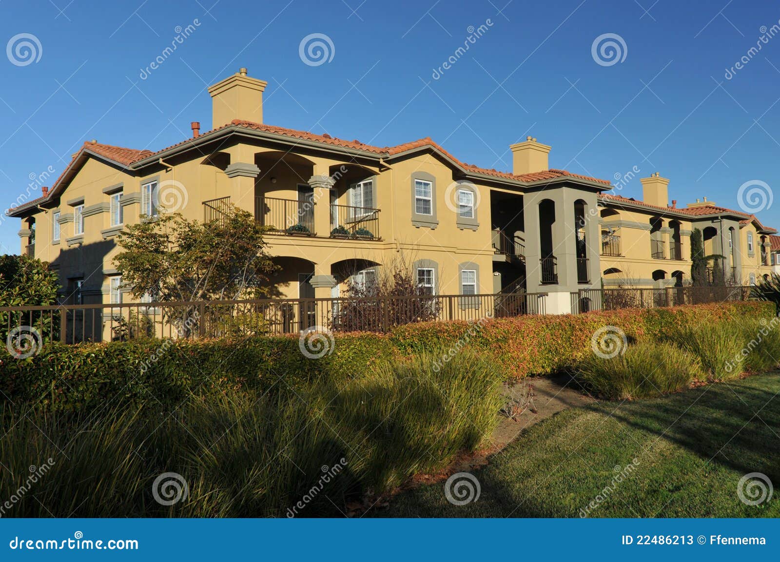 Condo on a Walking Path with Grass Stock Image Image of clear