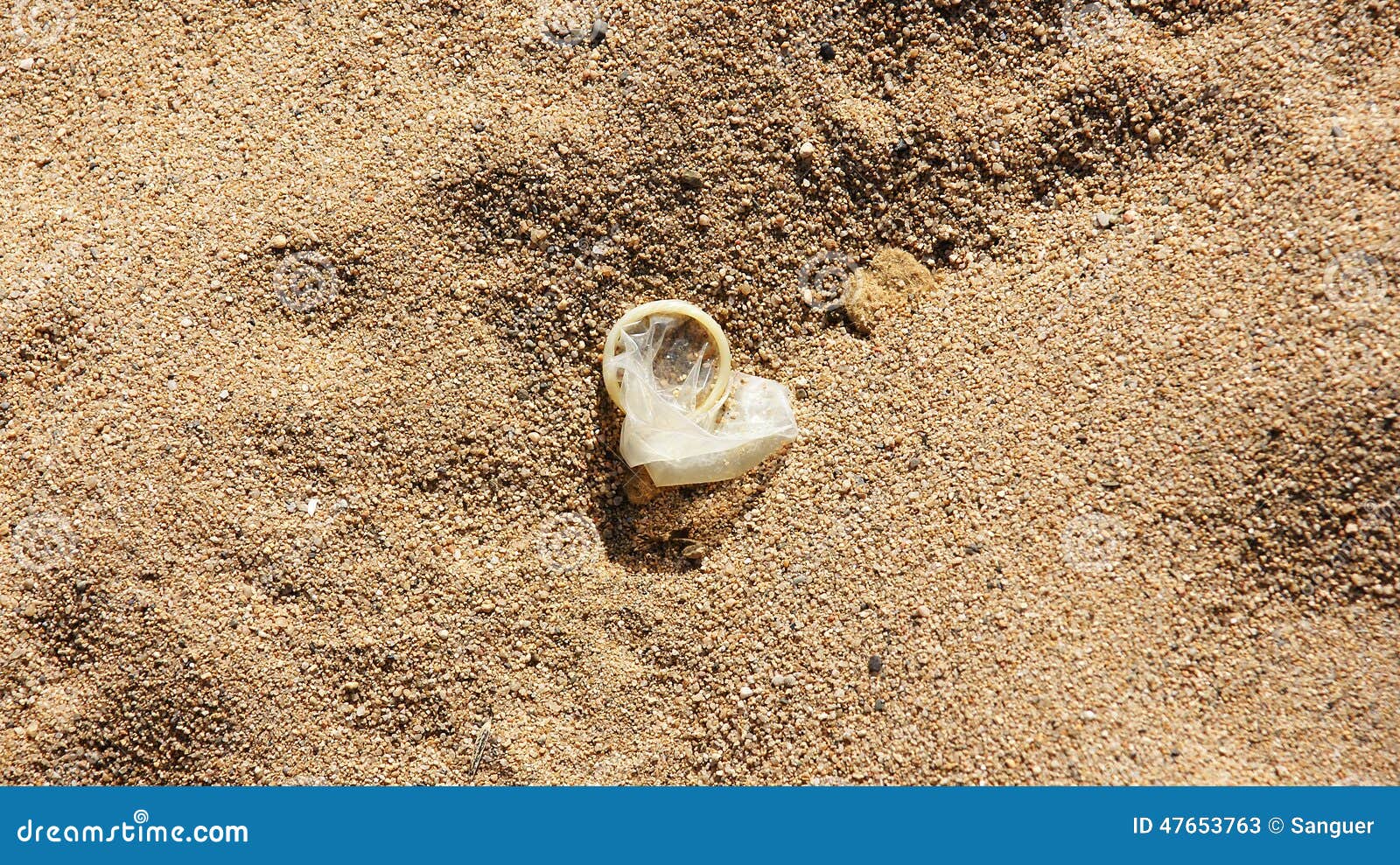 Condom in the Sand on the Beach Stock Image Image of rubber