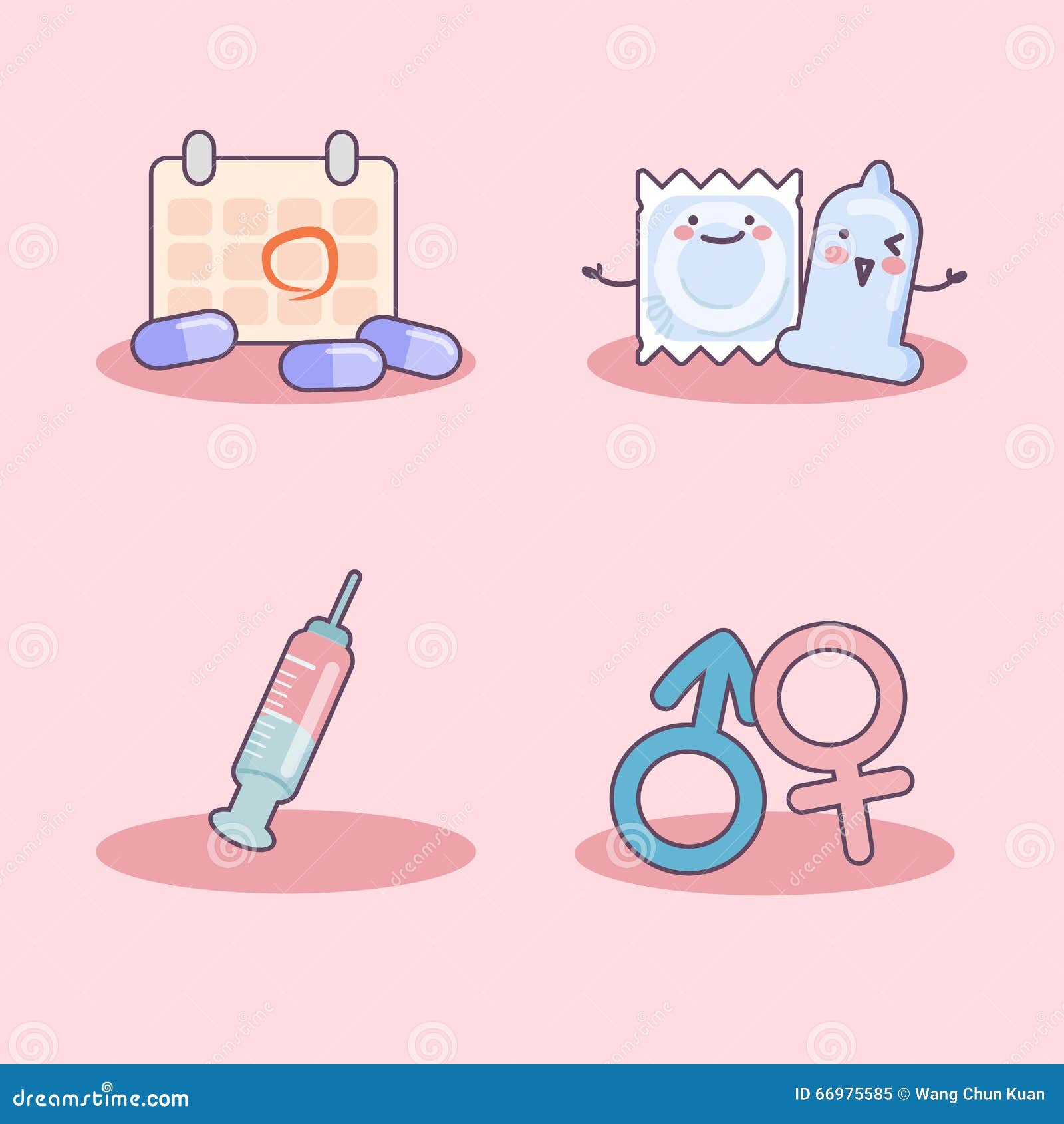 Condom And Sex Object Set Stock Vector Illustration Of