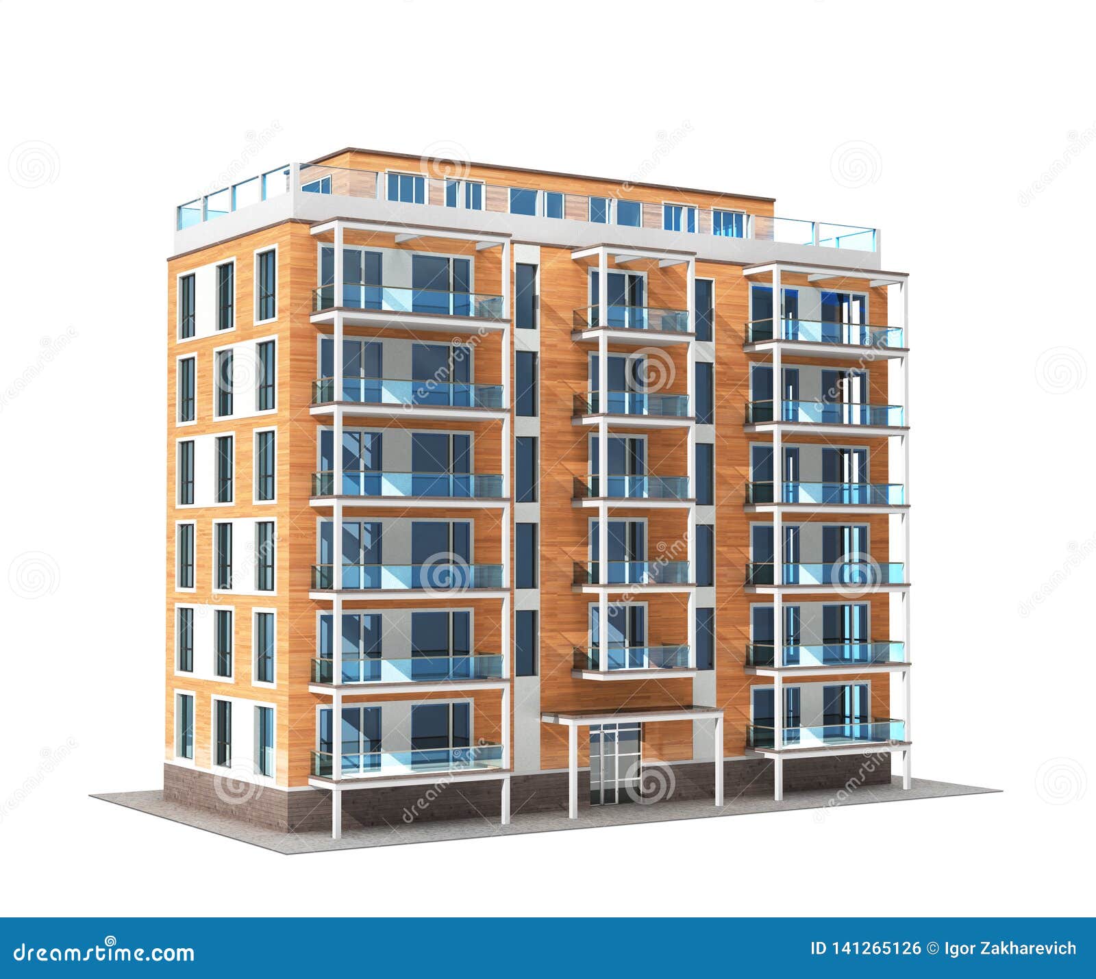 condominium or apartment building  on white background