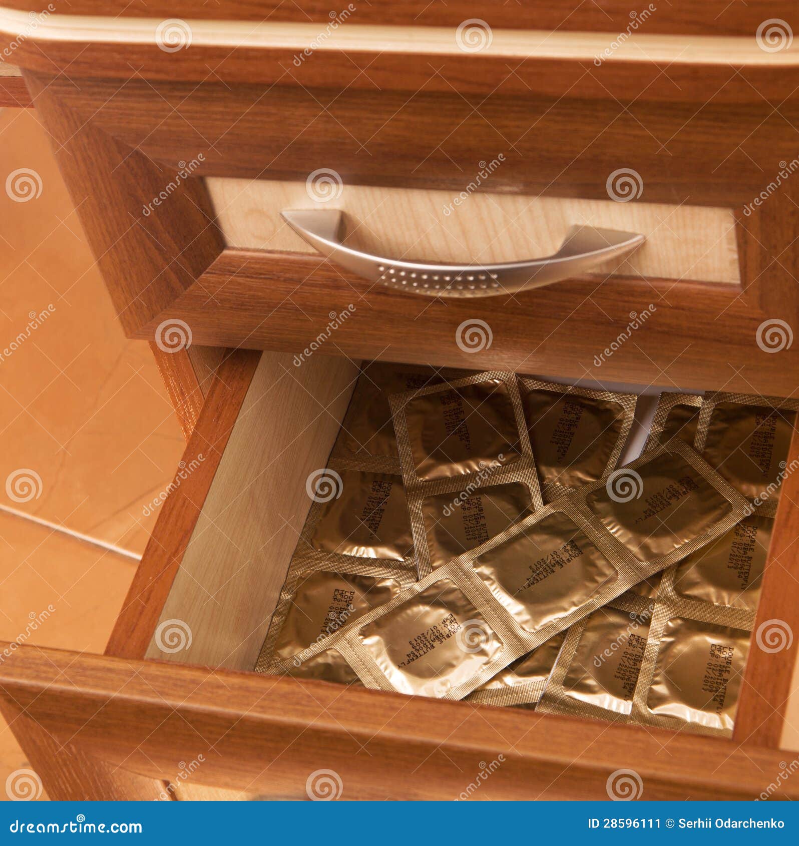 Condoms In Desk Drawer Stock Image Image Of Furniture 28596111