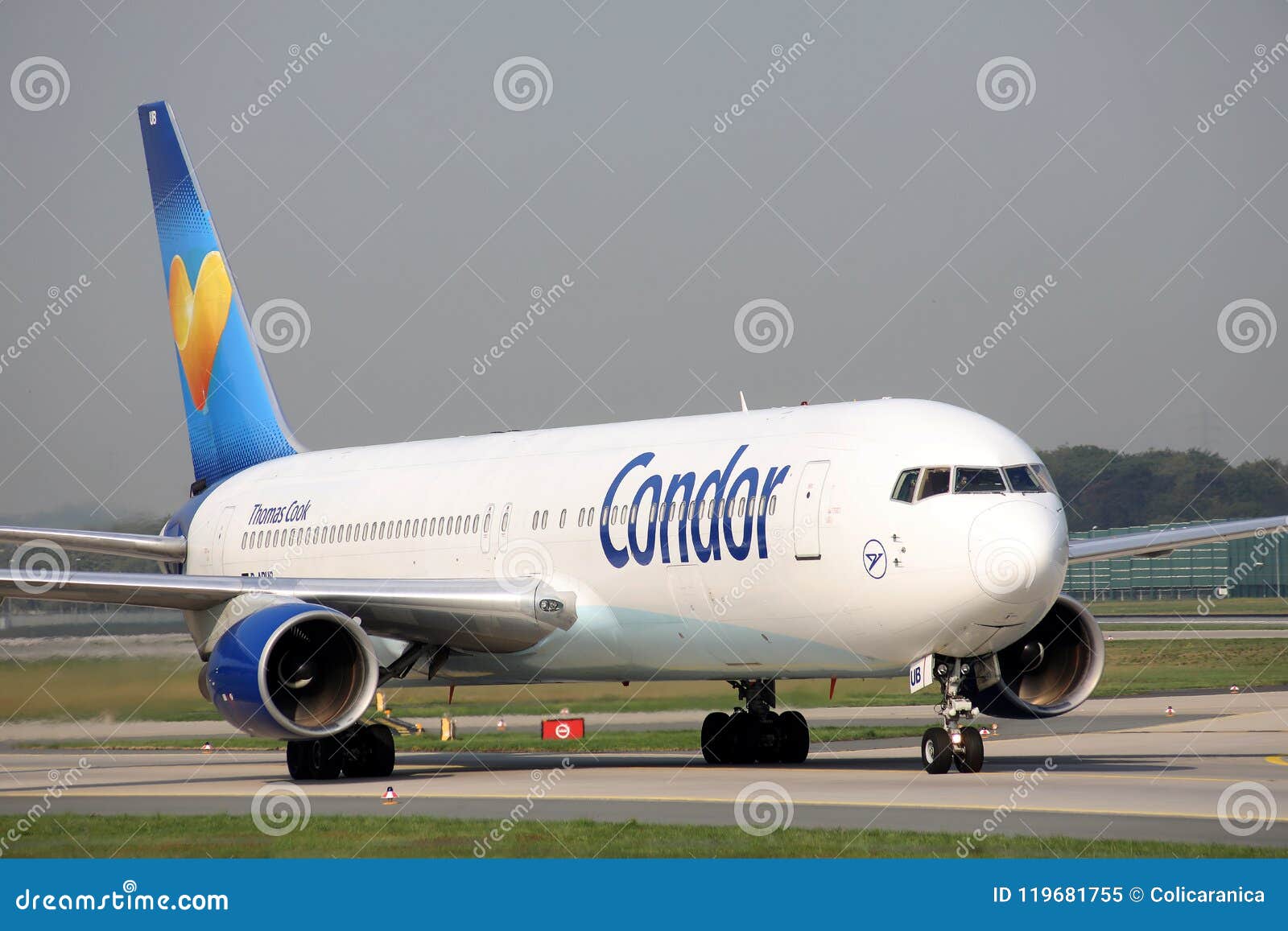 condor plane taking off from runway frankfurt airport fra