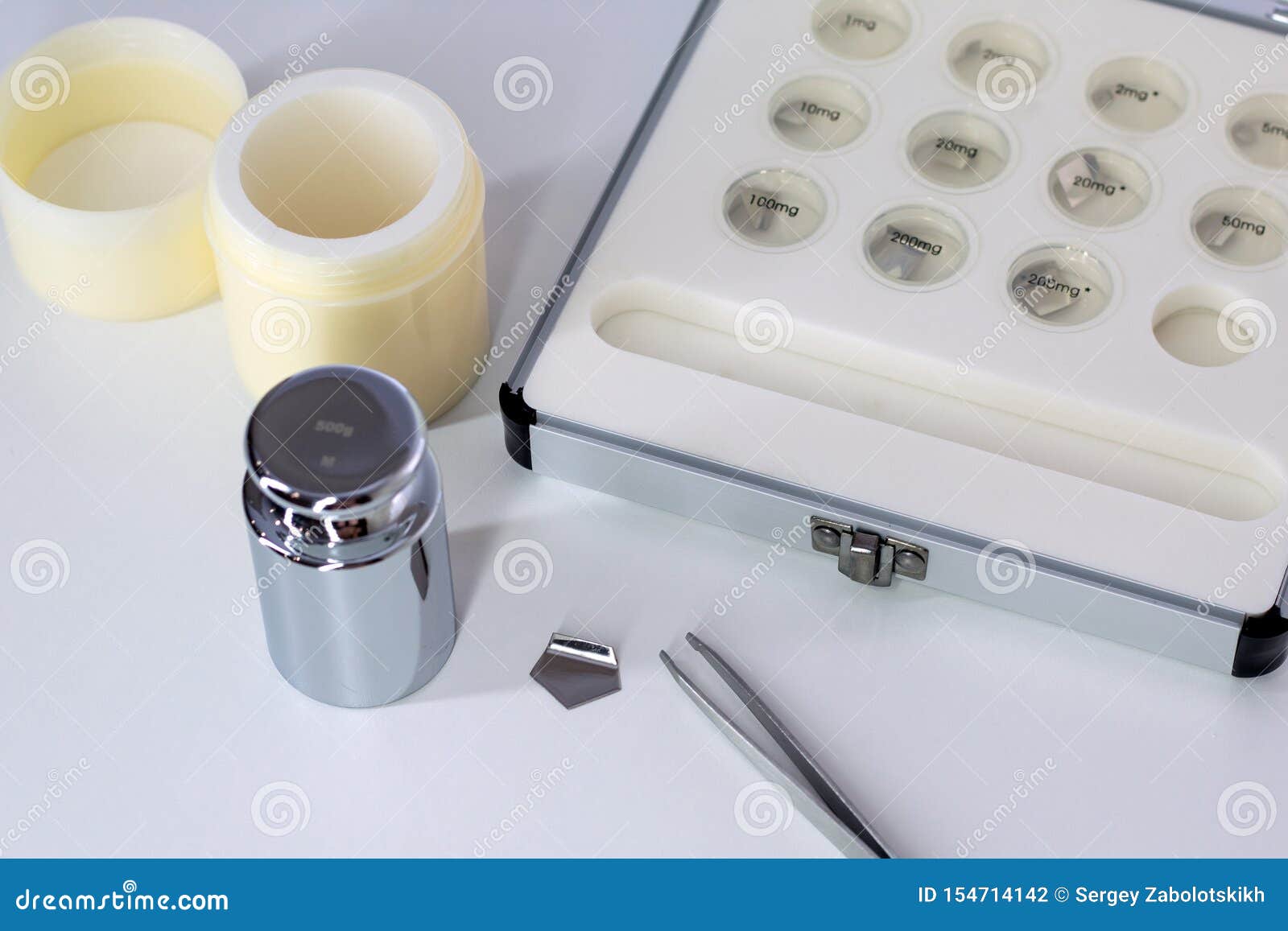 conducting metrological measurements. set of weights to measure the weight