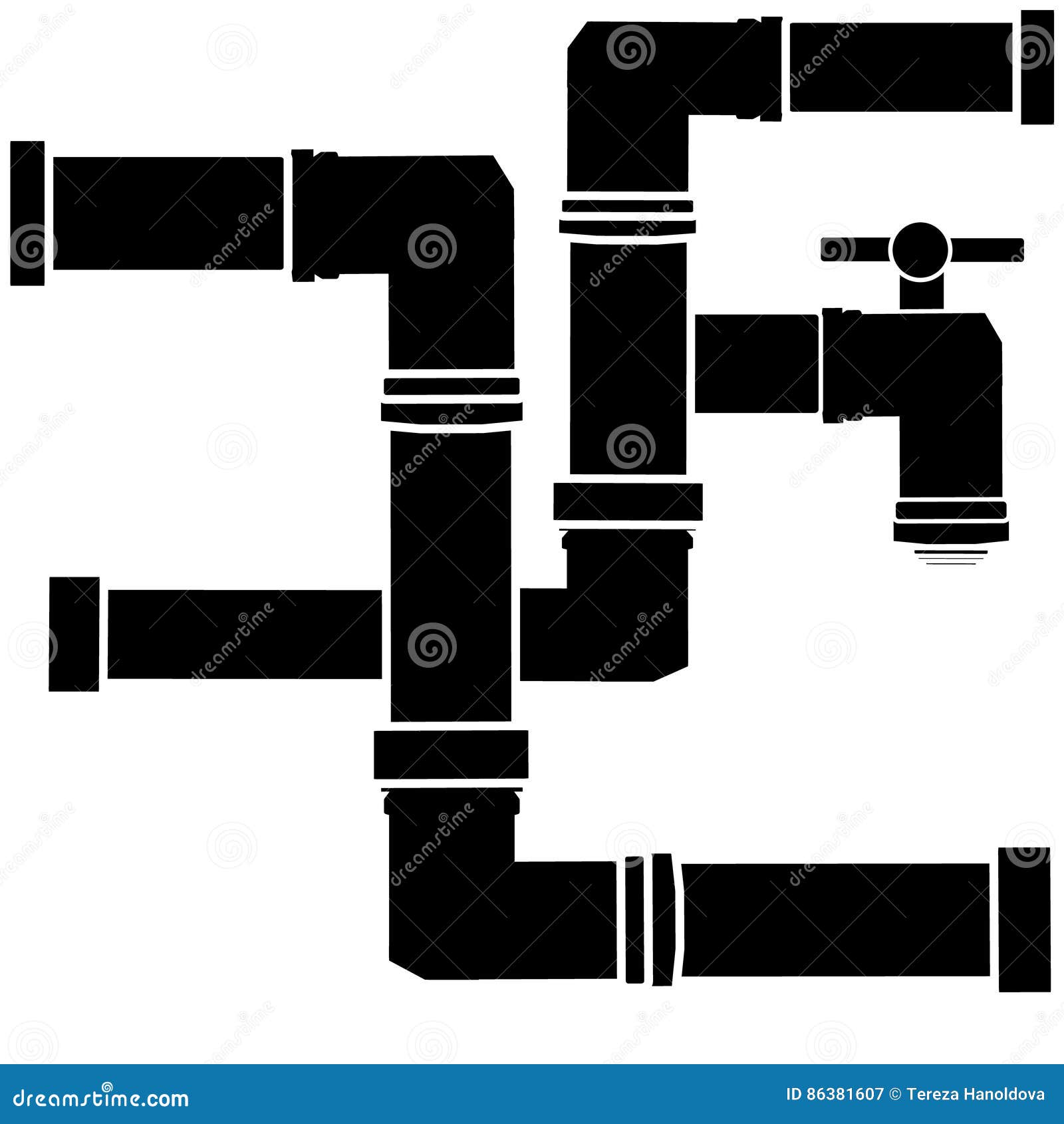 Conduit on White Background Stock Vector Illustration of pipeline