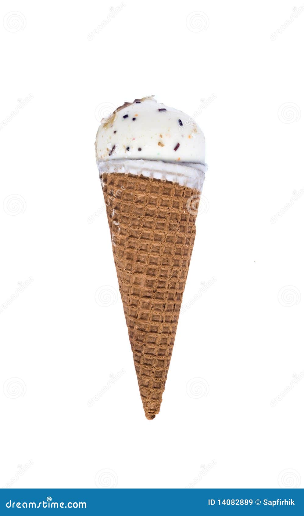 Cone de gelado da baunilha imagem de stock. Imagem de calorias 14082889