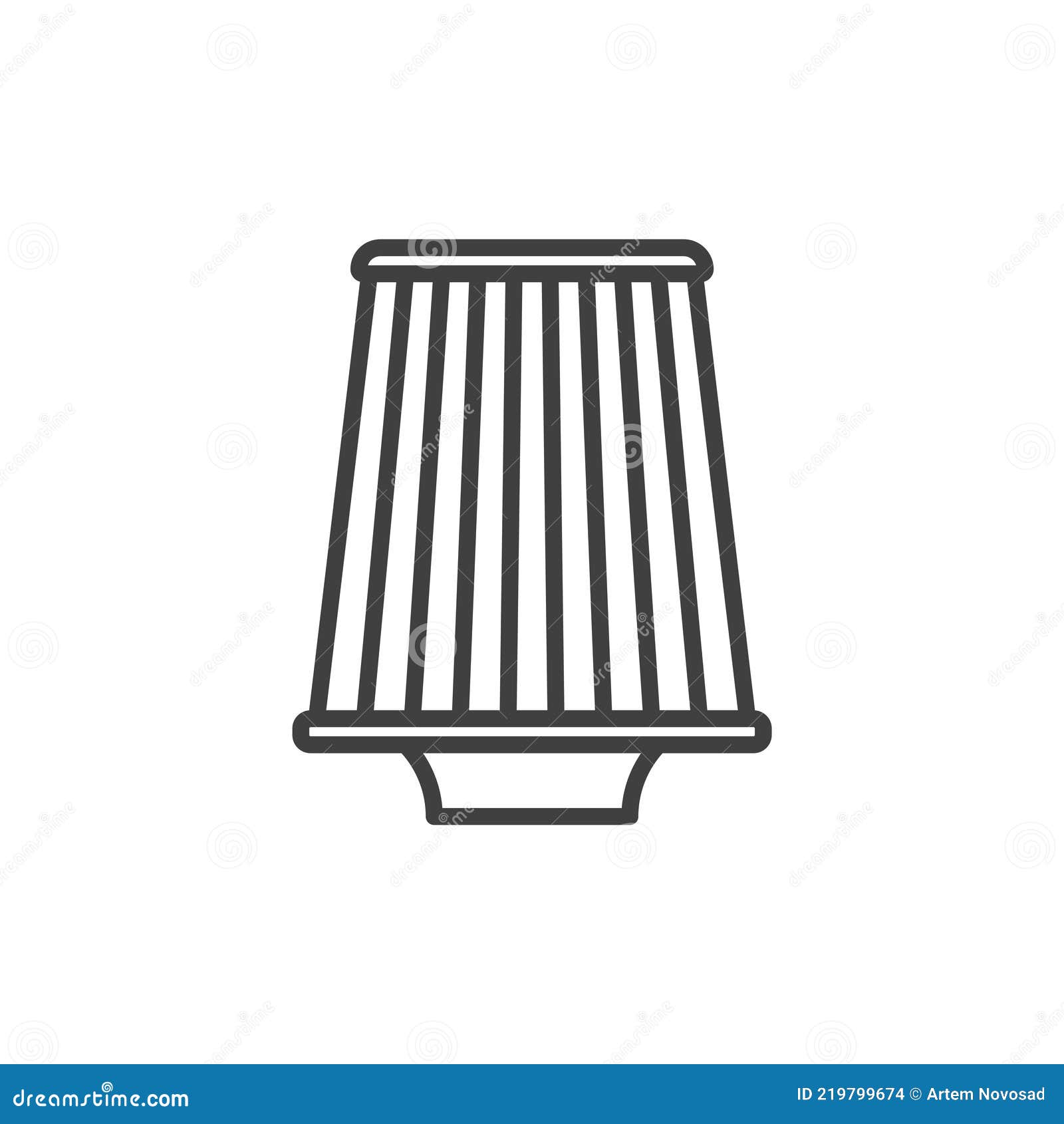 Cone Shaped Air Filter Icon. A Simple Linear Image Of An Air Purifying