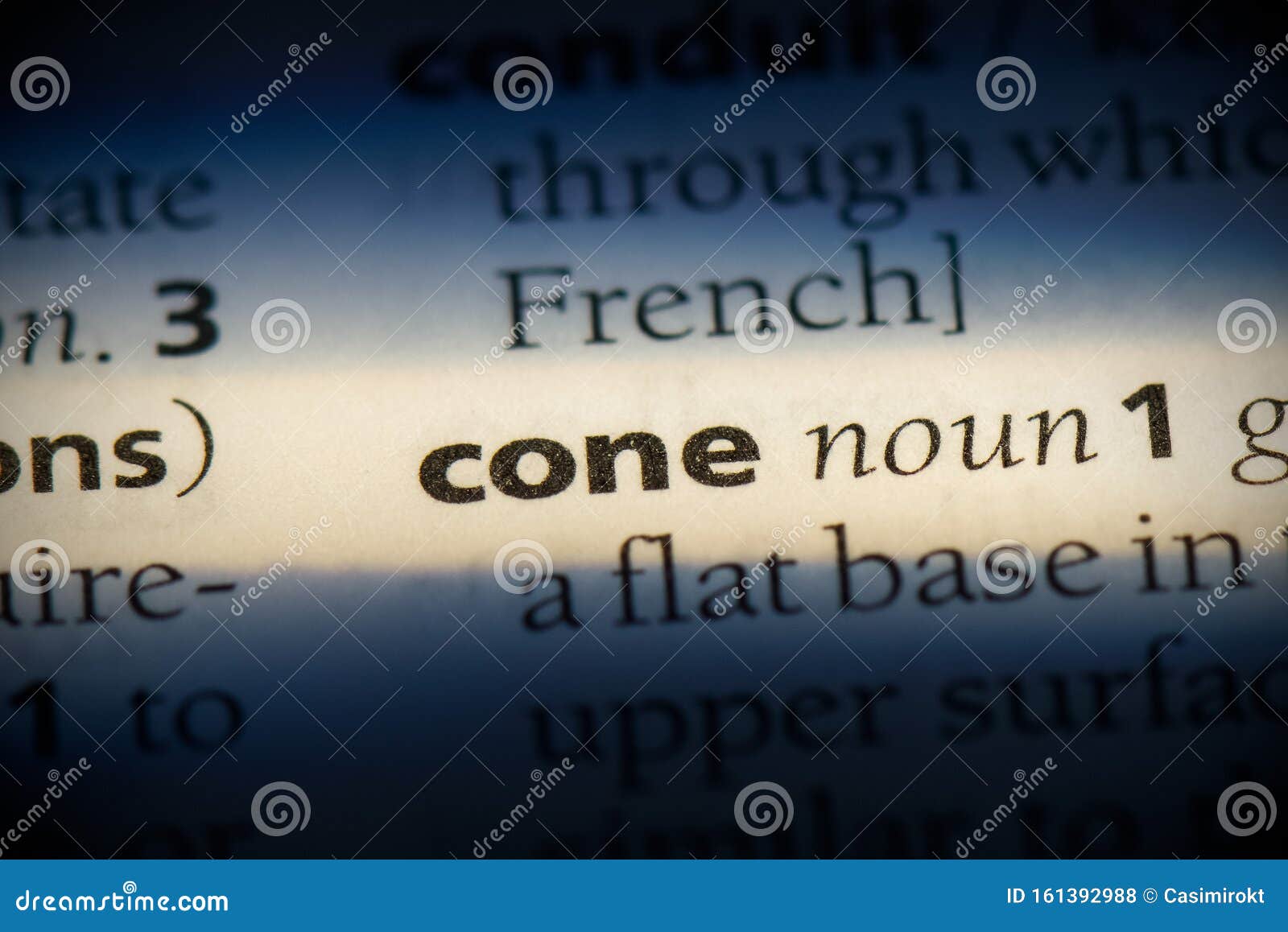Cone stock photo. Image of dictionary, english, close 161392988