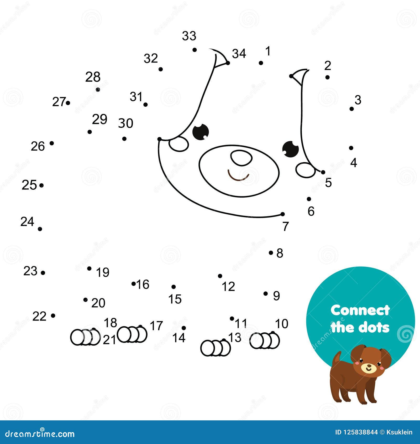 Conecte Pontos Por Números Para Desenhar Animal Ponto Ponto Educação imagem  vetorial de KidLand© 542951202