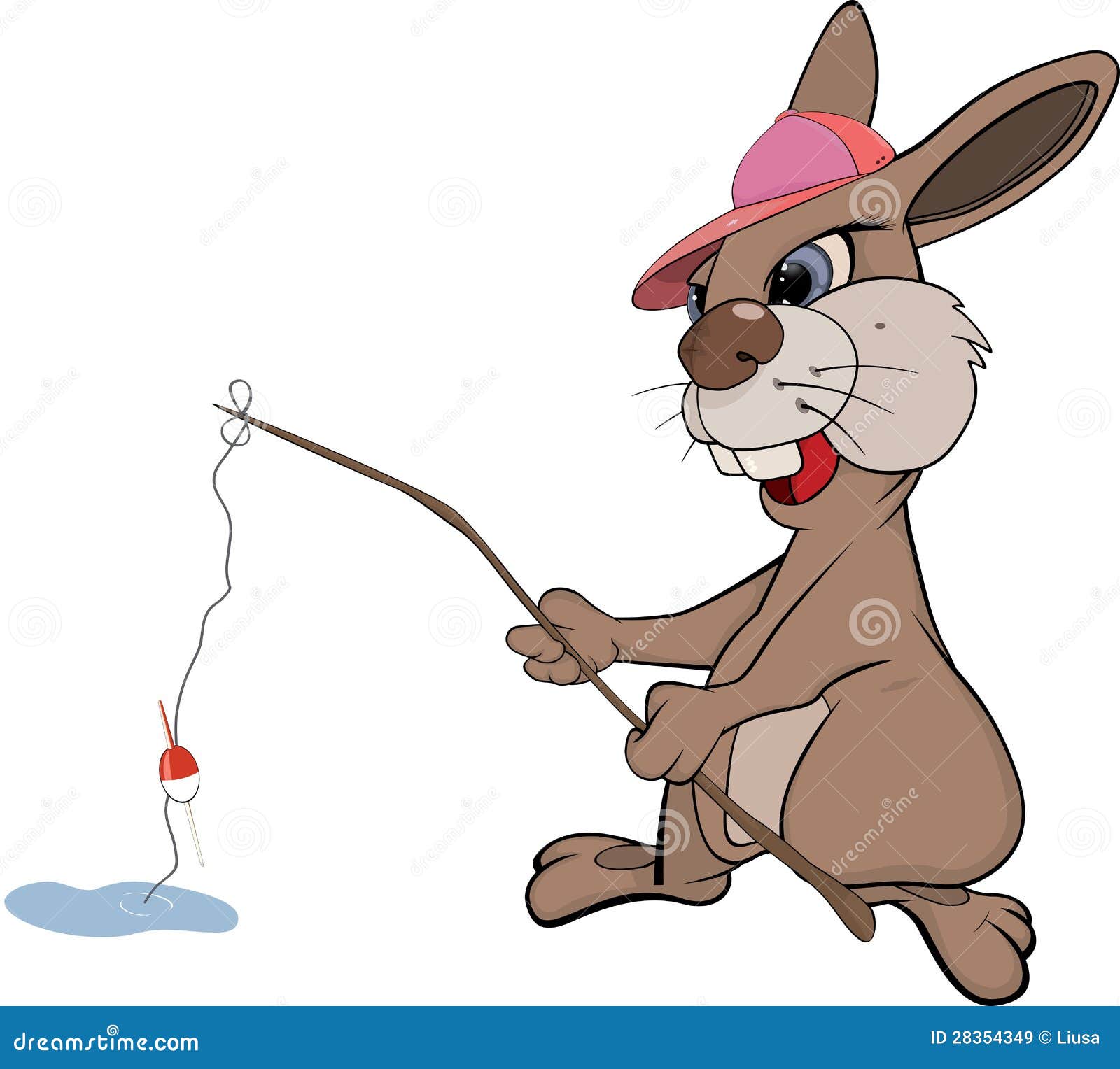 Conejo El Pescador. Historieta Ilustración del Vector Ilustración de