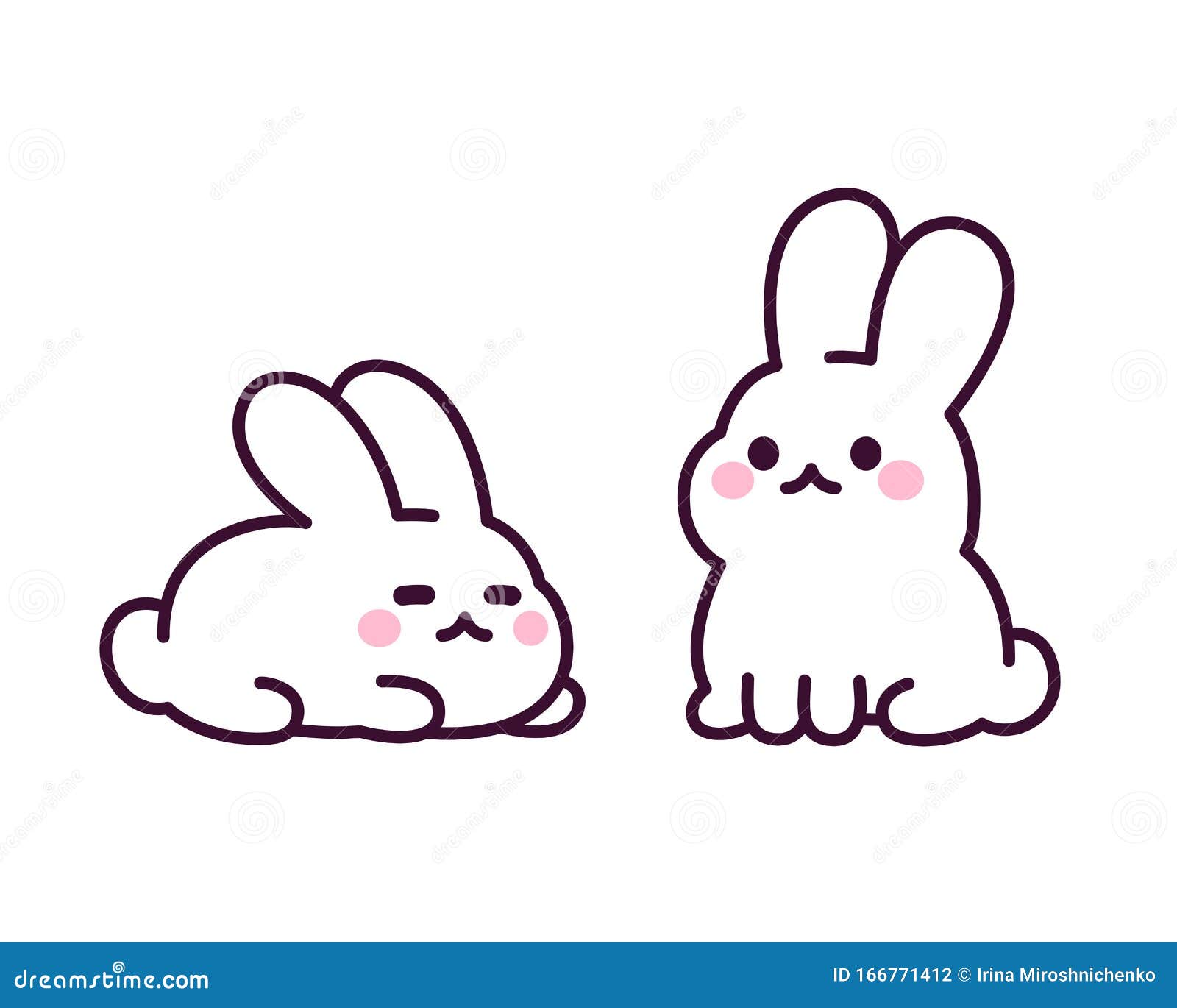 Conejos De Dibujos Animados Ilustración del Vector - Ilustración de  mascota, conejito: 166771412