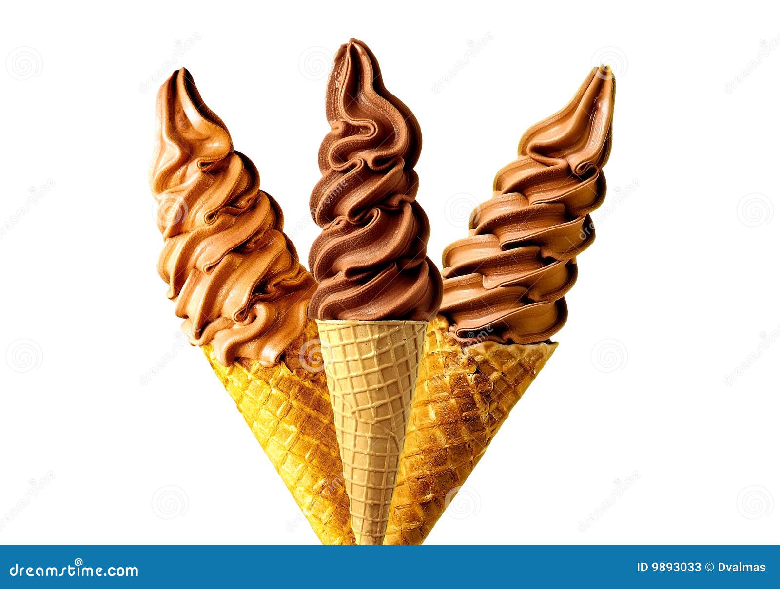 Cones De Gelado De Chocolate. Imagem de Stock Imagem de chocolate, creme 9893033