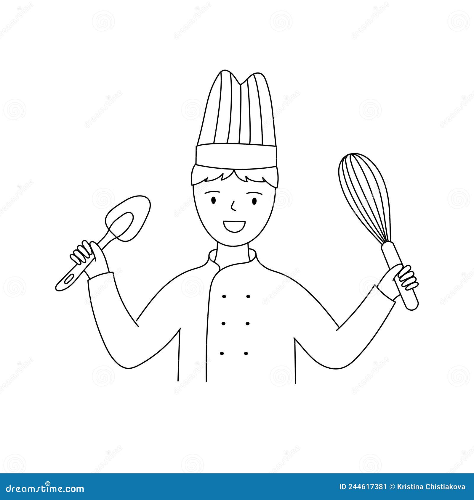 Confectioner in a Chef S Uniform Holds Pastry Tools. for the Bakery ...