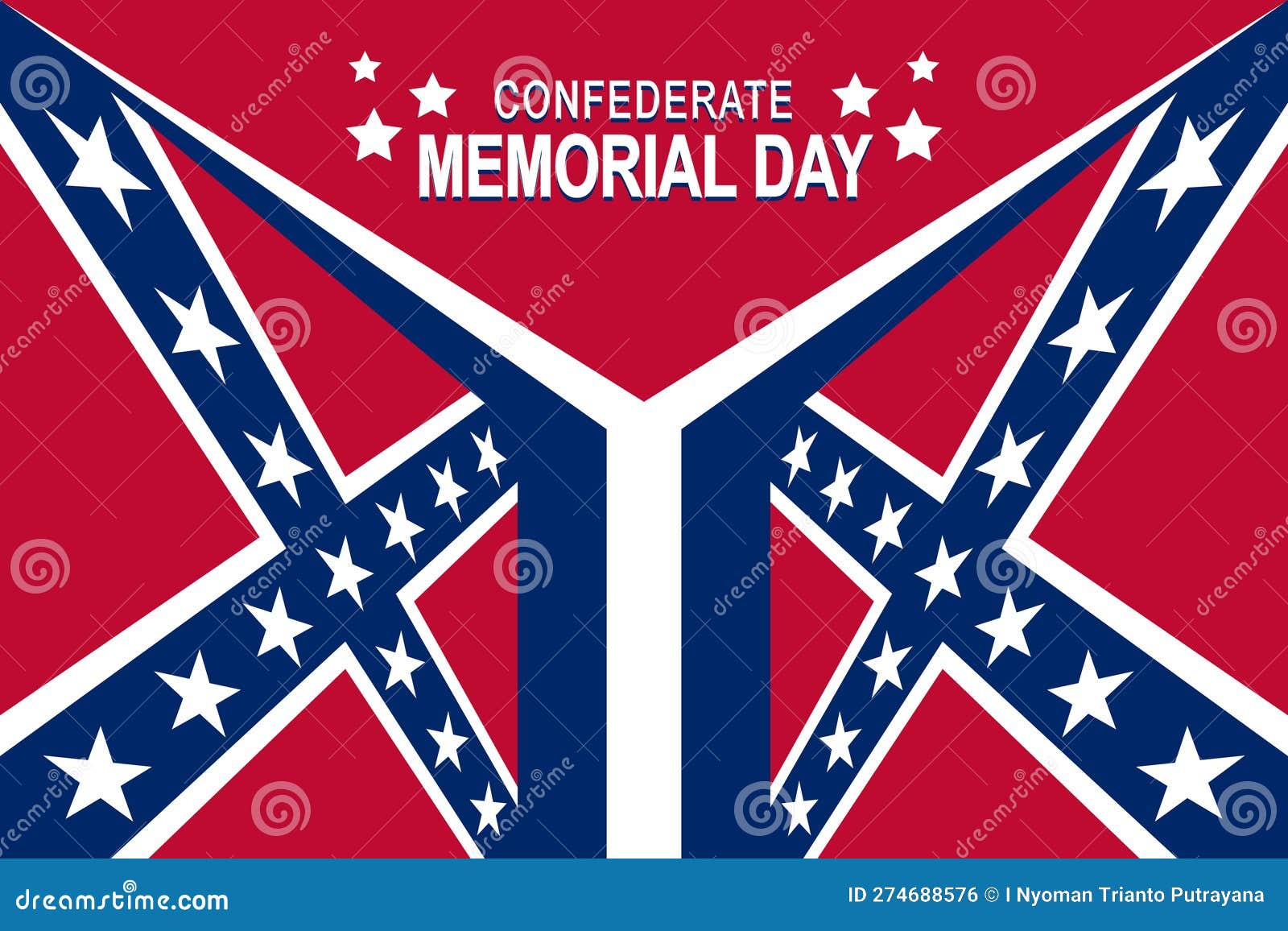 Confederate Memorial Day Background Stock Illustration Illustration