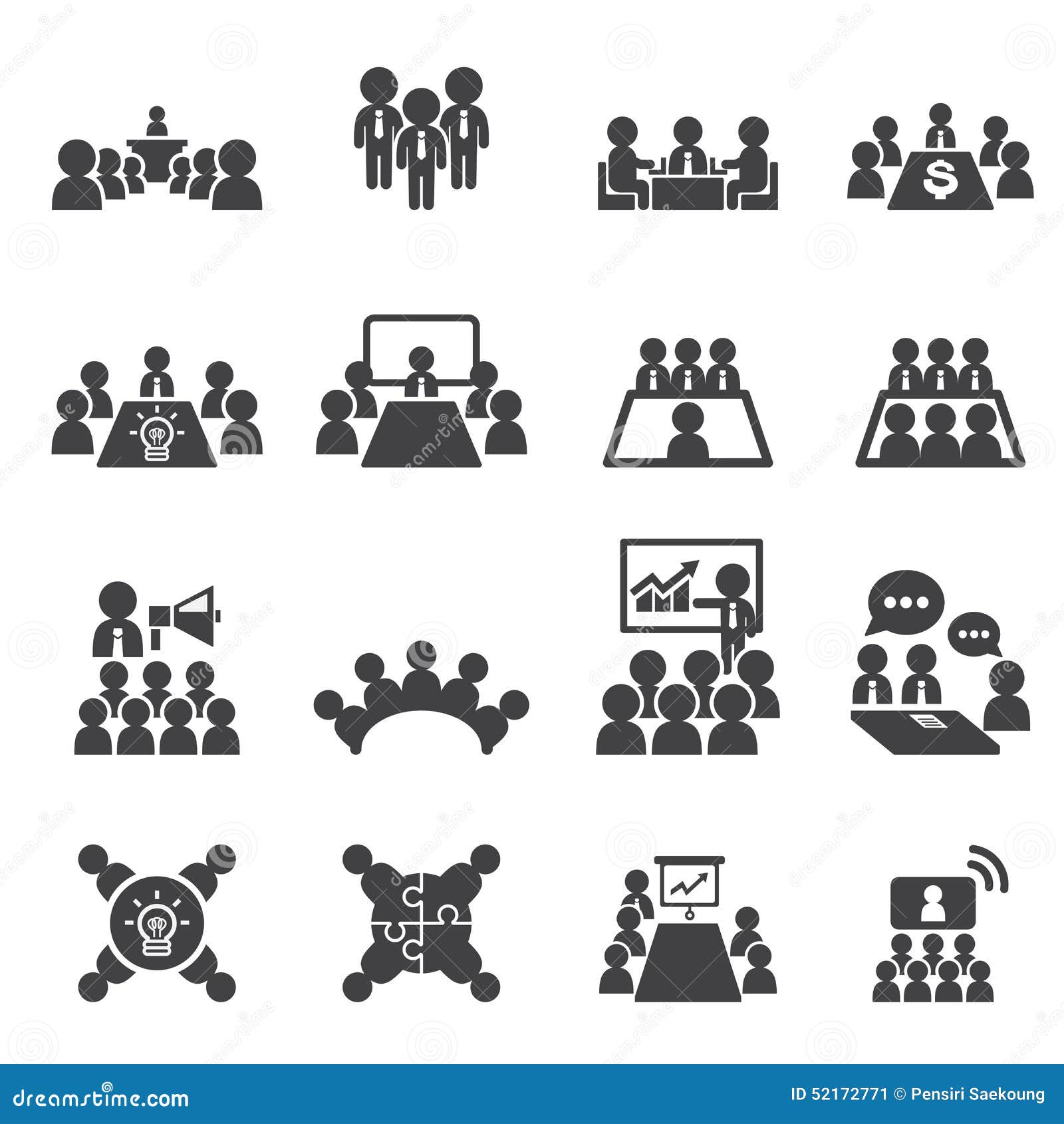 Conference and Business Icon Stock Vector Illustration of audience