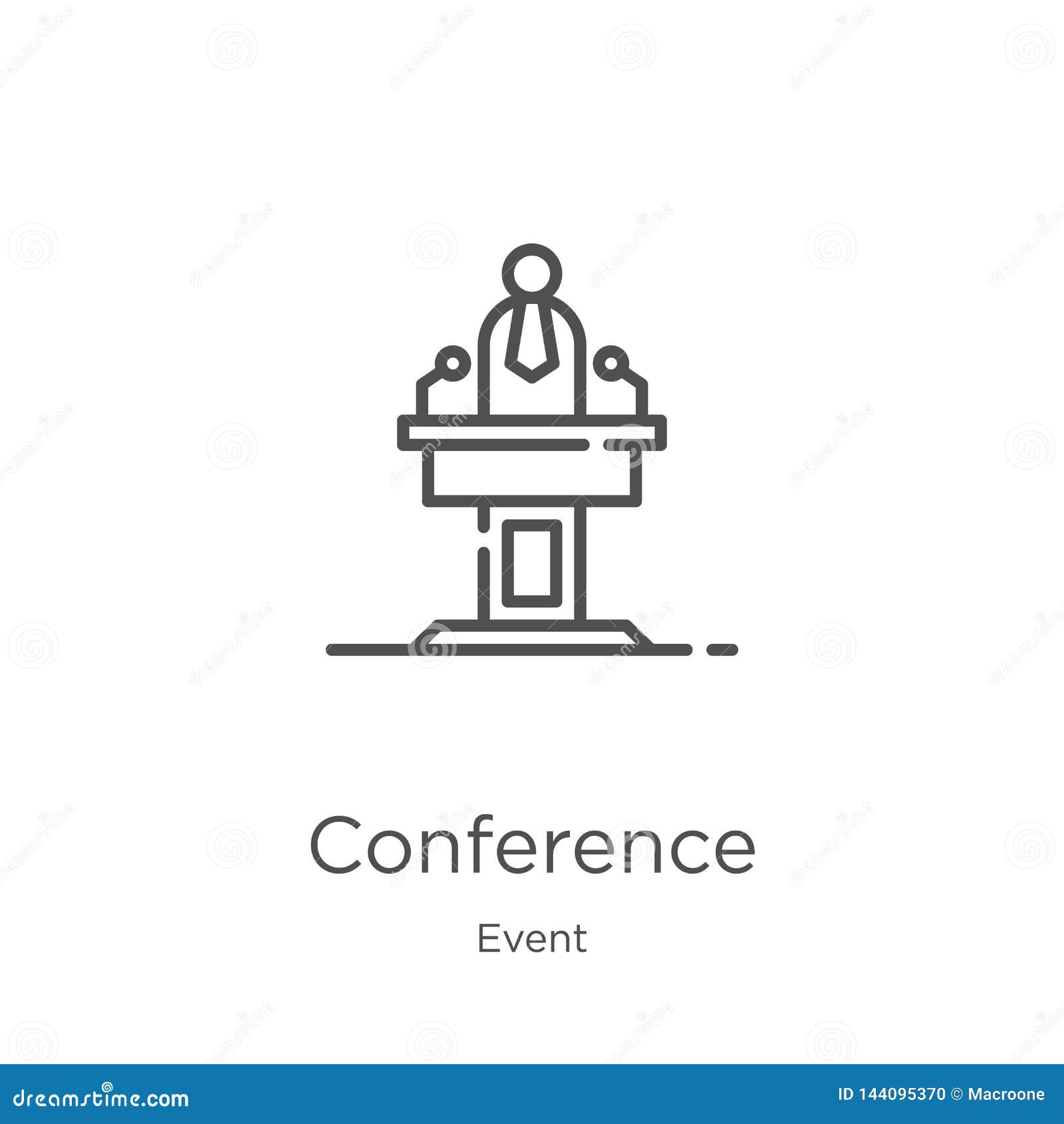 Conference Icon Vector From Event Collection. Thin Line Conference