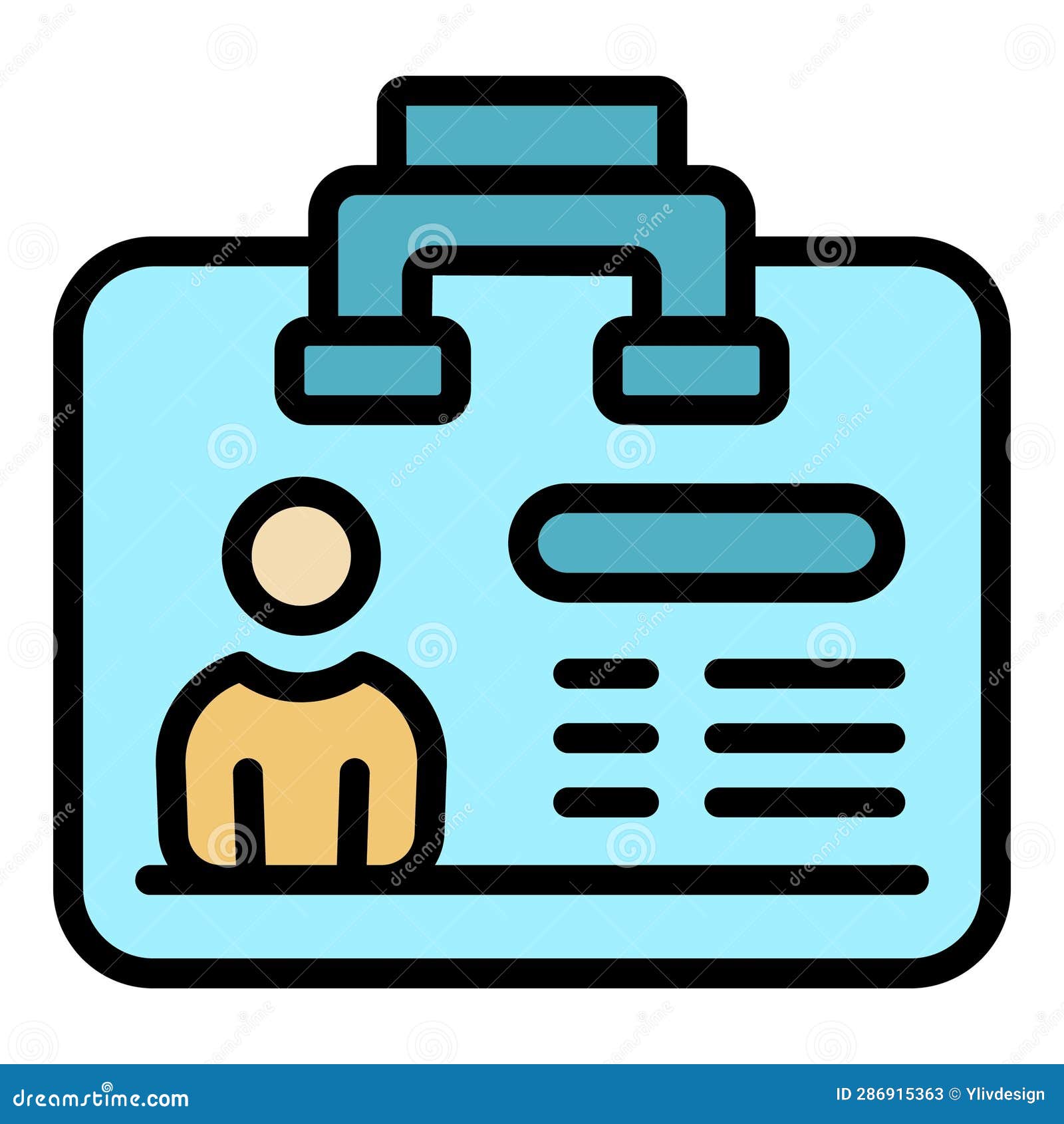 Conference Id Card Icon Vector Flat Stock Illustration Illustration