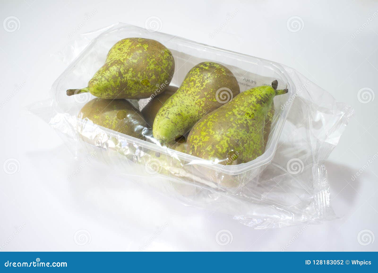Conference Pears on Their Plastic Package Stock Photo Image of