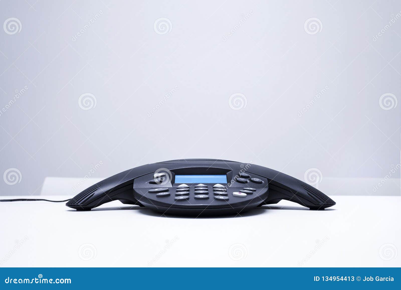 Conference Phone Isolated on White Table Stock Image - Image of connect