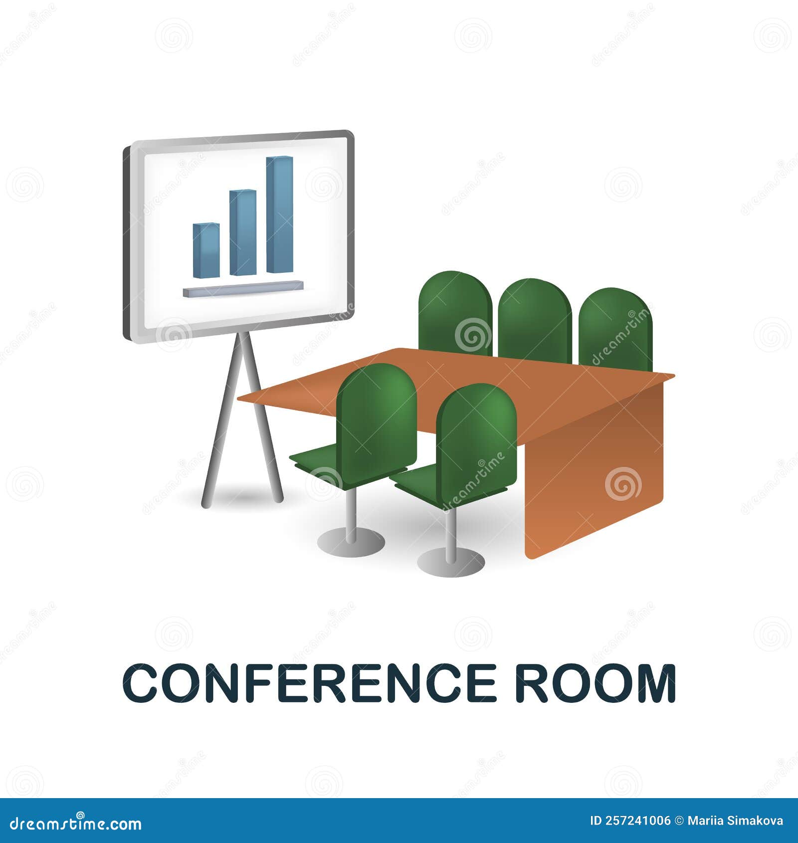 Conference Room Icon. 3d Illustration from Corporate Development