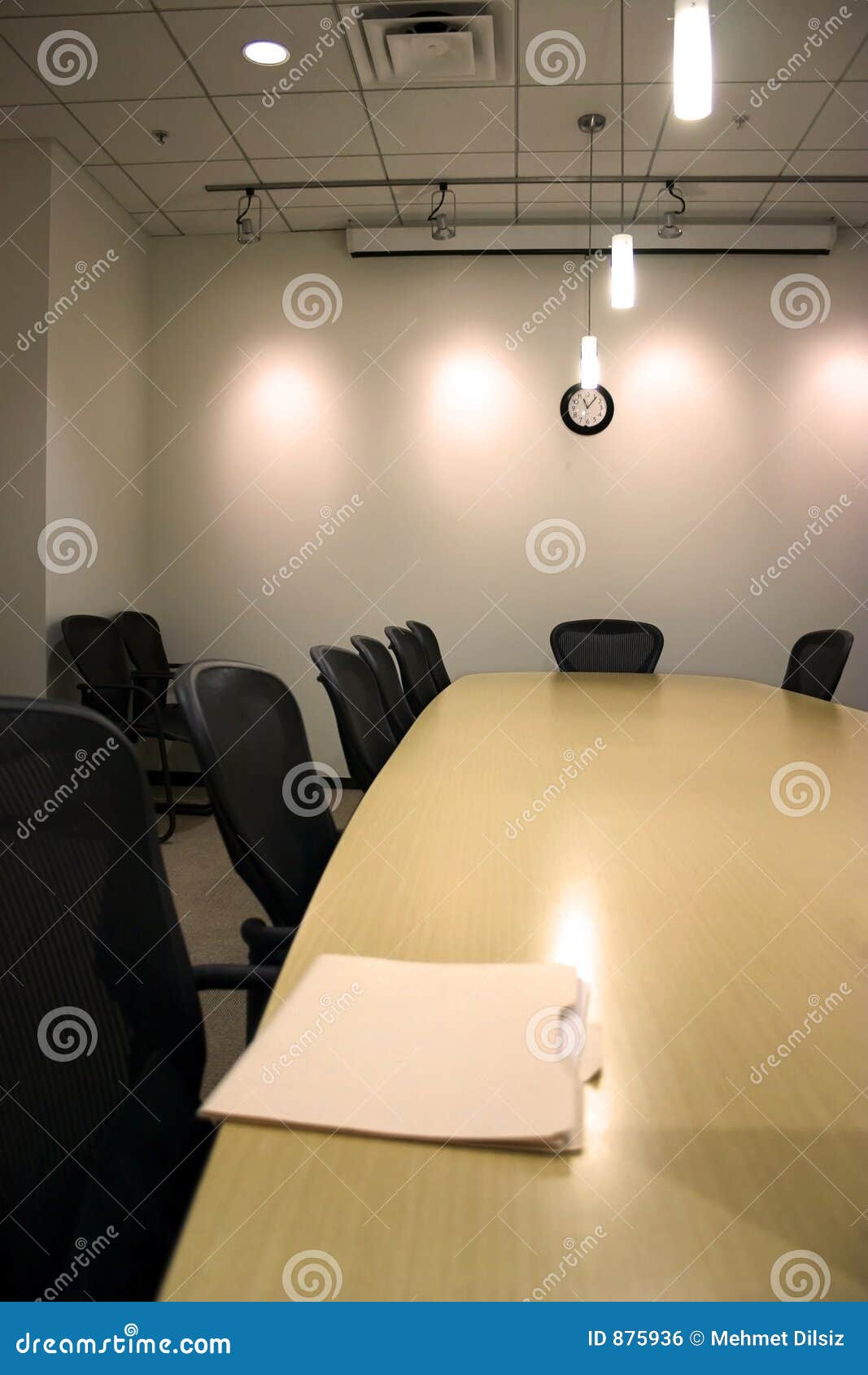 Conference Room with Manila Folder on the Table Stock Photo Image of