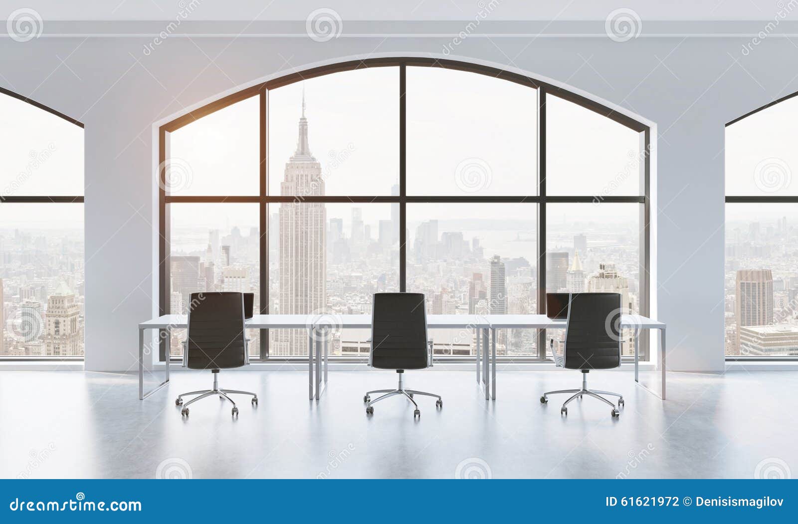 A Conference Room In A Modern Panoramic Office With New A Conference Room In A Modern Panoramic Office With New