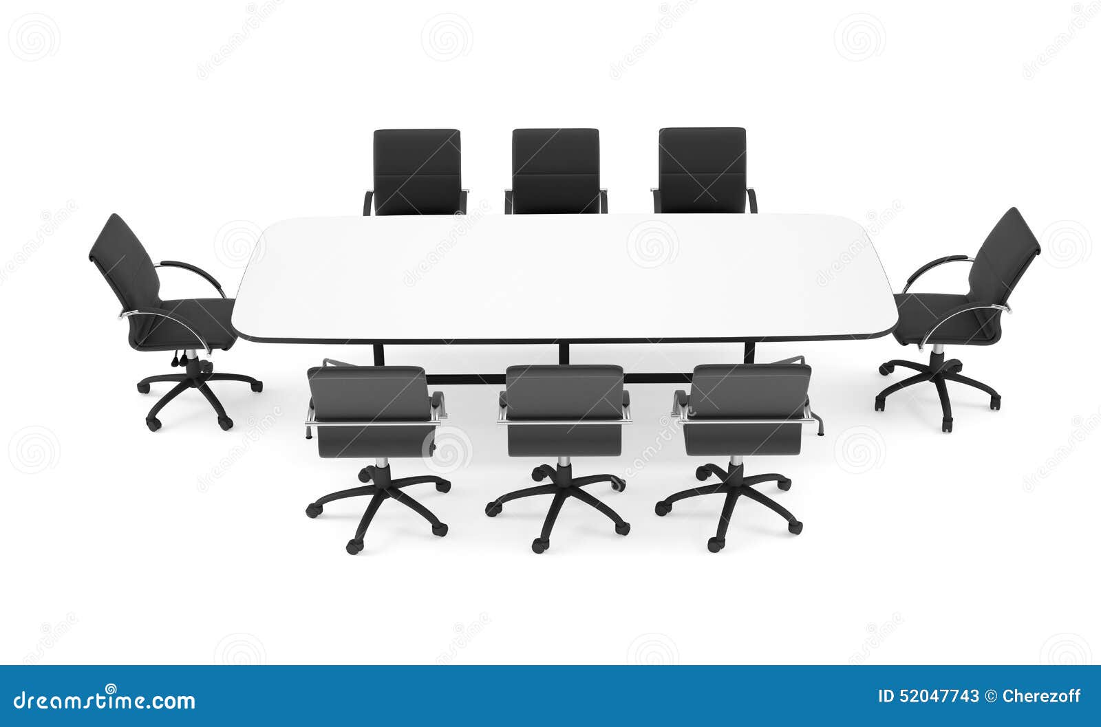 Conference Table And Black Office Chairs. Top View Stock Photo Image 52047743