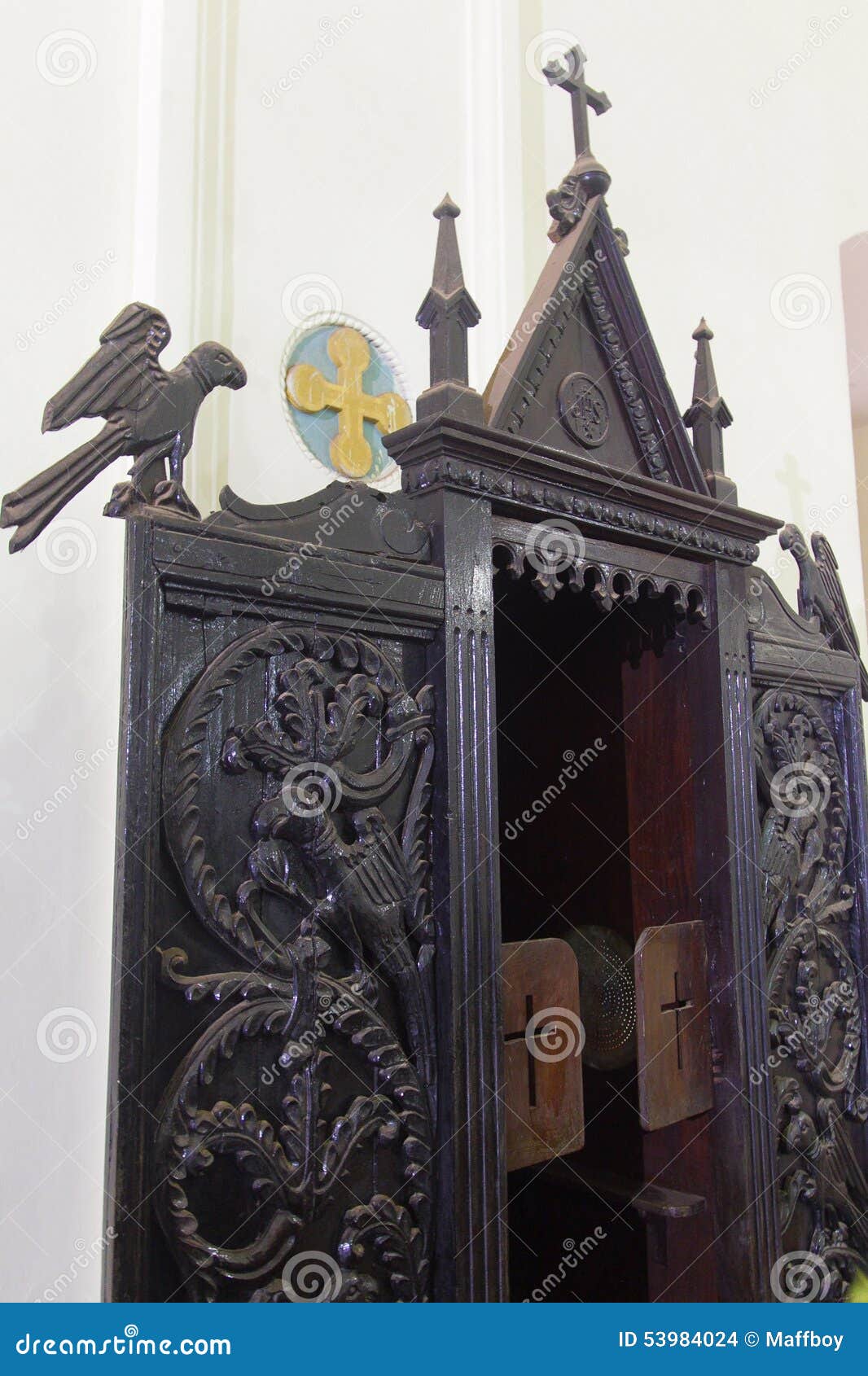 Confessions booth. Confession booth in Basilica of Bom Jesus, Goa