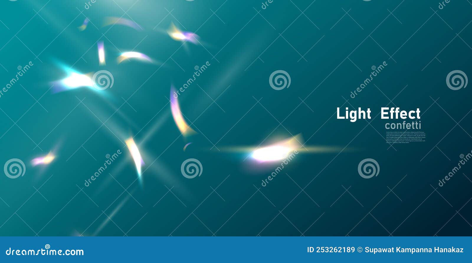 Confetti Design with Rainbow Flare Effect Vector Illustration Stock