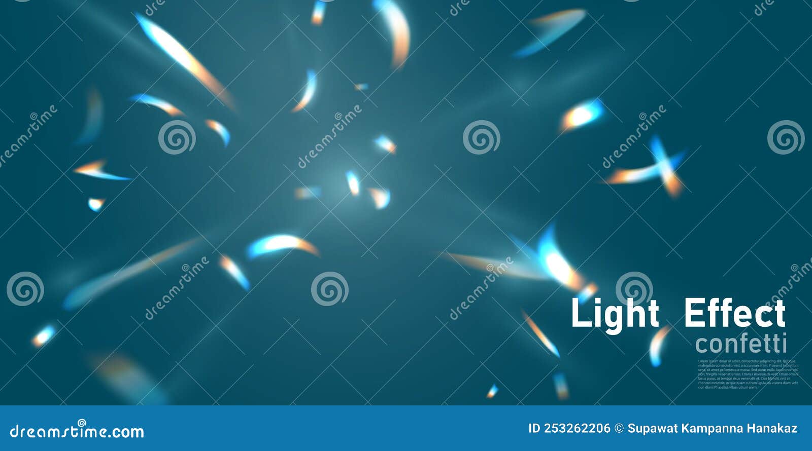 Confetti Design with Rainbow Flare Effect Vector Illustration Stock