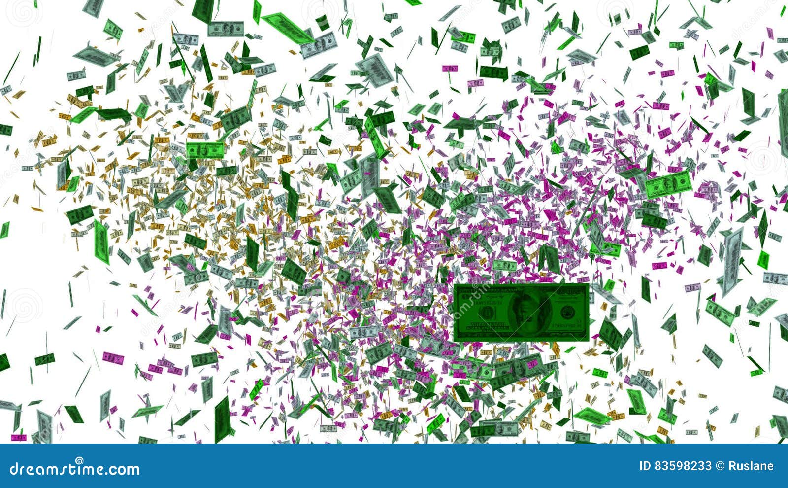 Confetti of dollar bills stock video. Video of concept 83598233