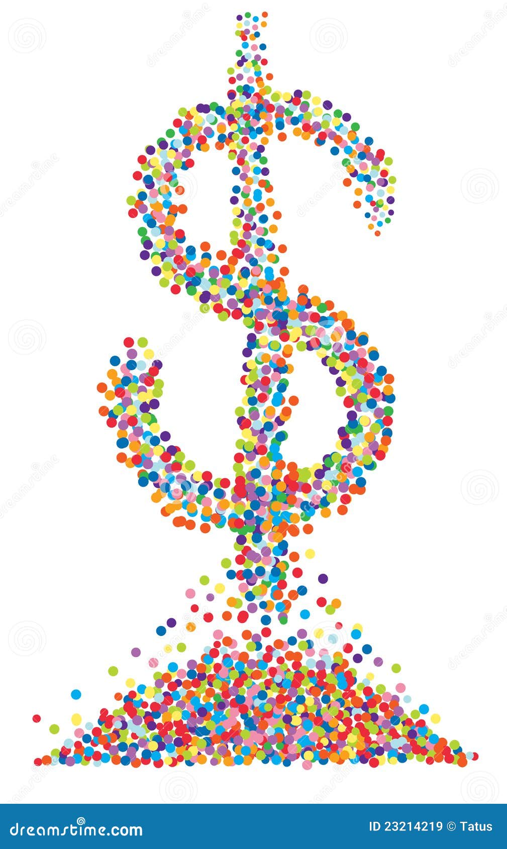 Confetti dollar symbol stock vector. Illustration of design 23214219