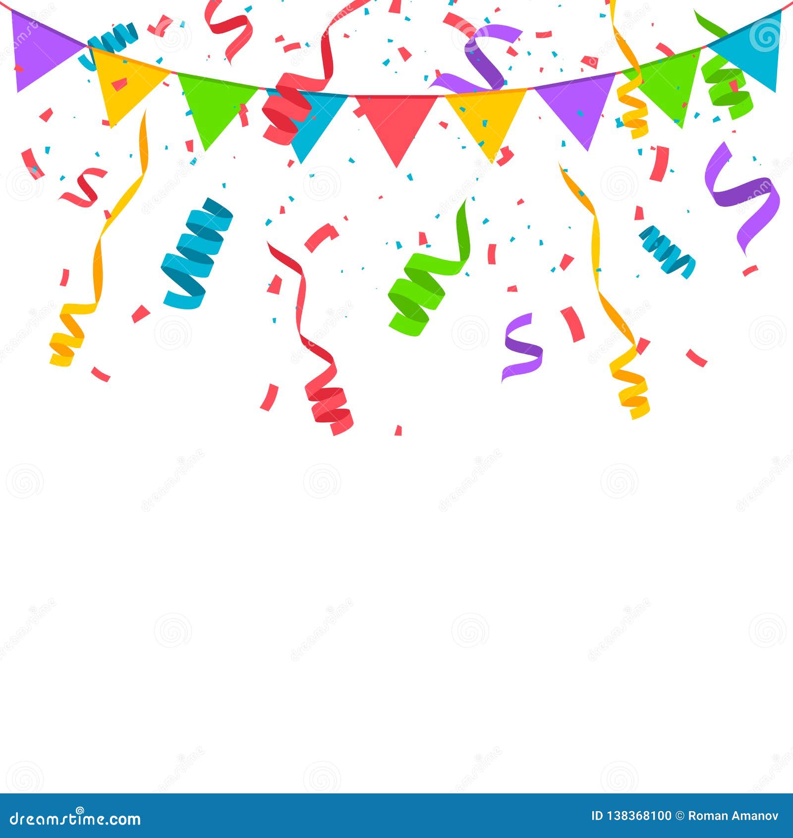 Confetti in Flat Style Isolated on White Background. Birthday Party Concept  Stock Vector - Illustration of christmas, flat: 138368100