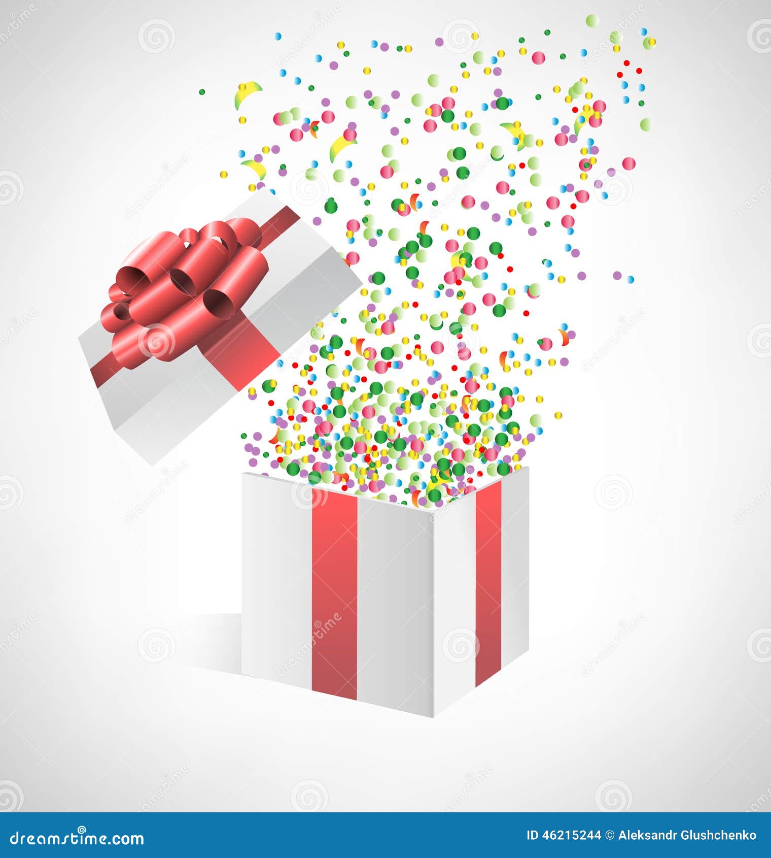 Confetti with Gift Box on Grayscale Stock Vector Illustration of