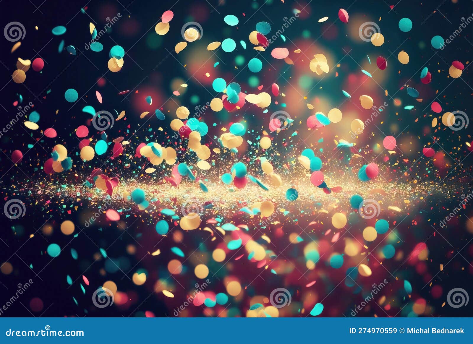 Confetti and Glitter Party Background. Generative AI Stock Illustration