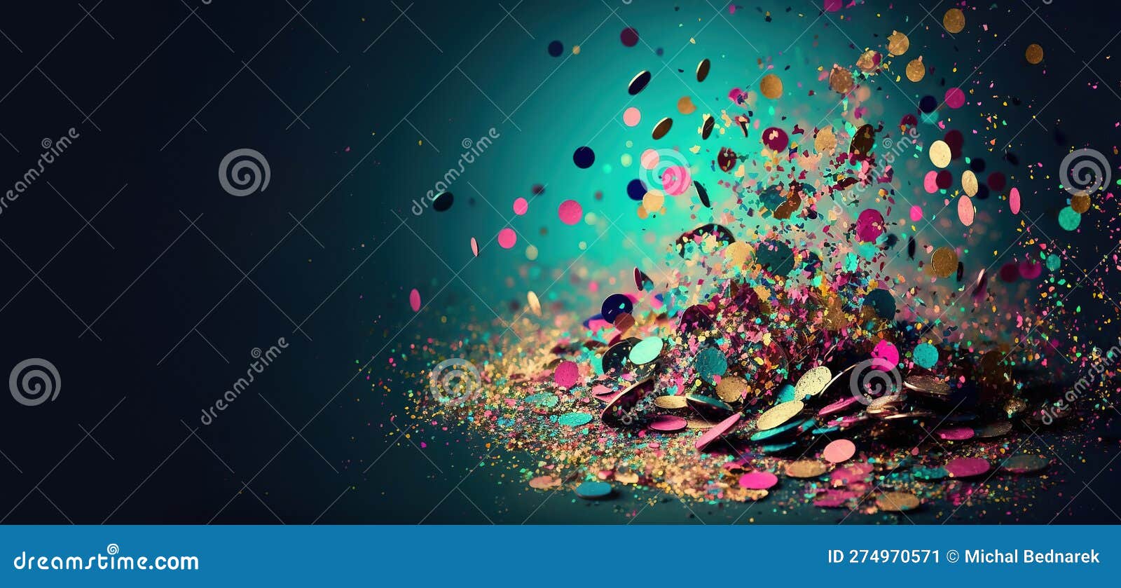 Confetti and Glitter Party Background. Generative AI Stock Illustration