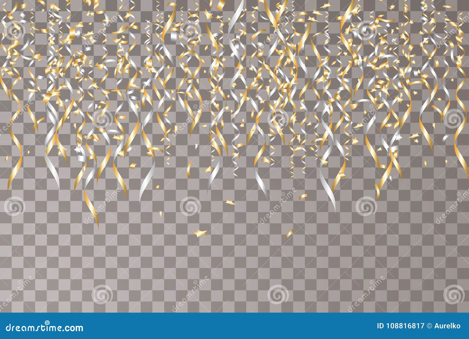 Confetti gold silver stock vector. Illustration of christmas 108816817