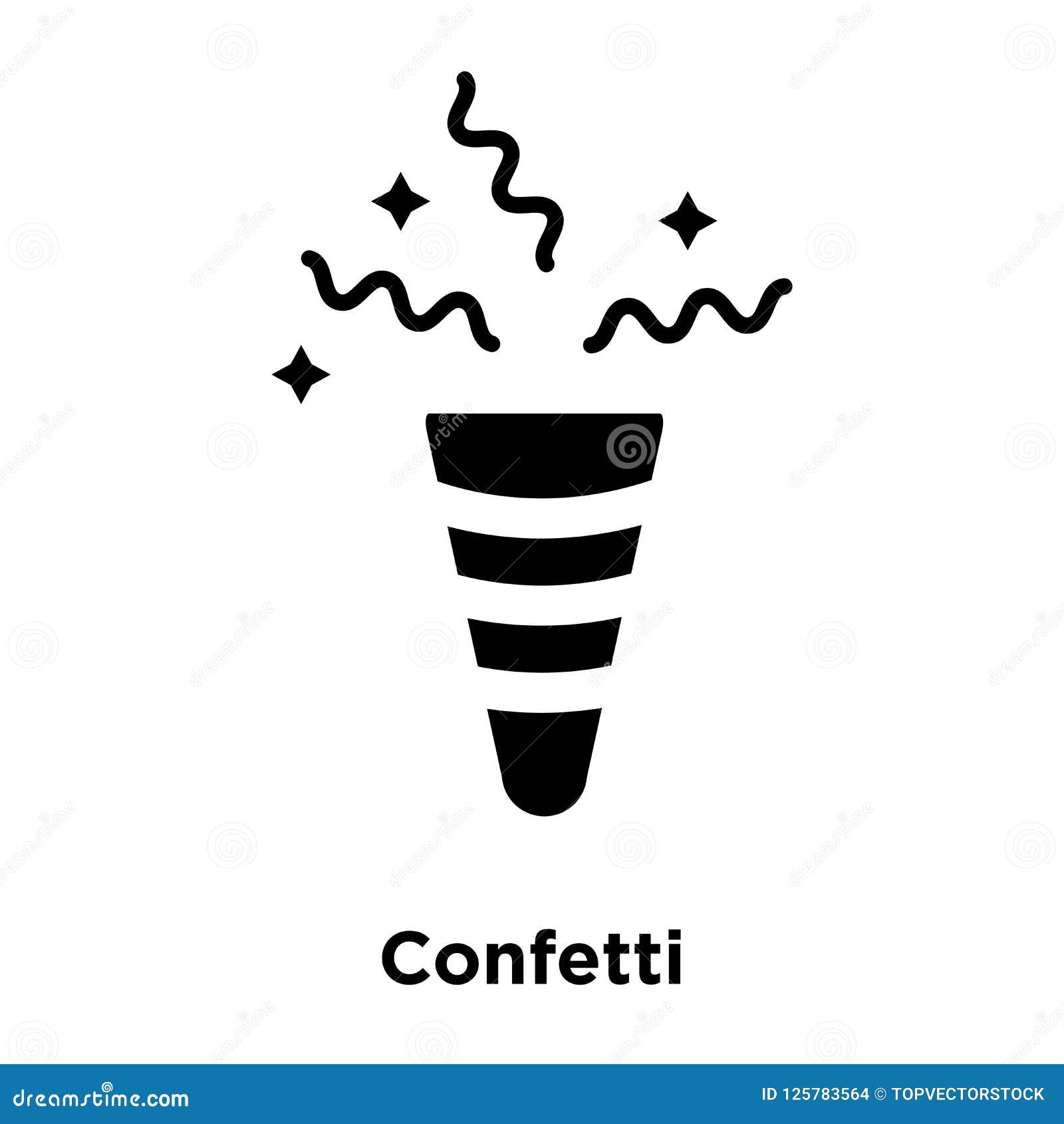 Confetti Icon Vector Isolated on White Background, Logo Concept Stock