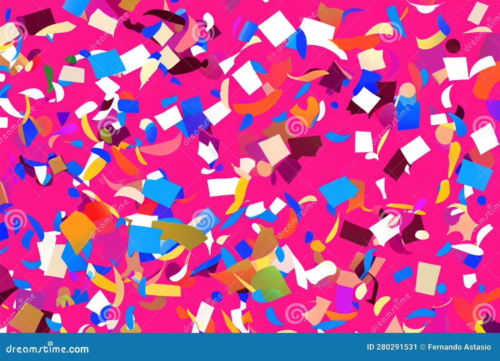 Confetti. Illustration. Fun Seamless Pattern Stock Illustration