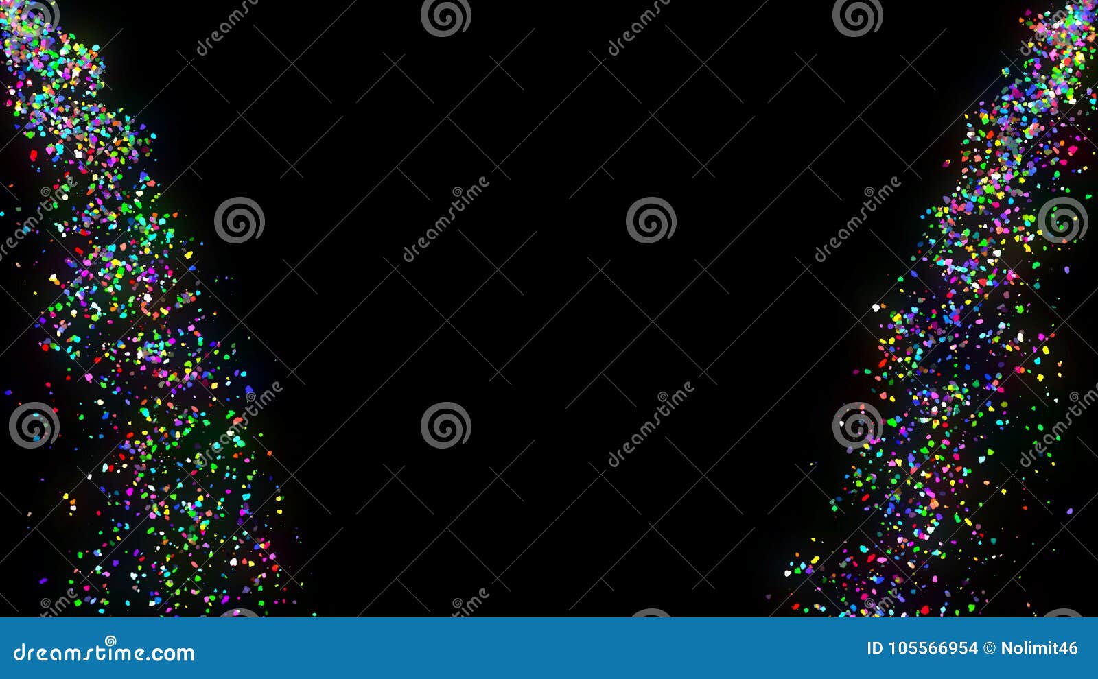 Confetti Isolated on Black Background Stock Illustration - Illustration