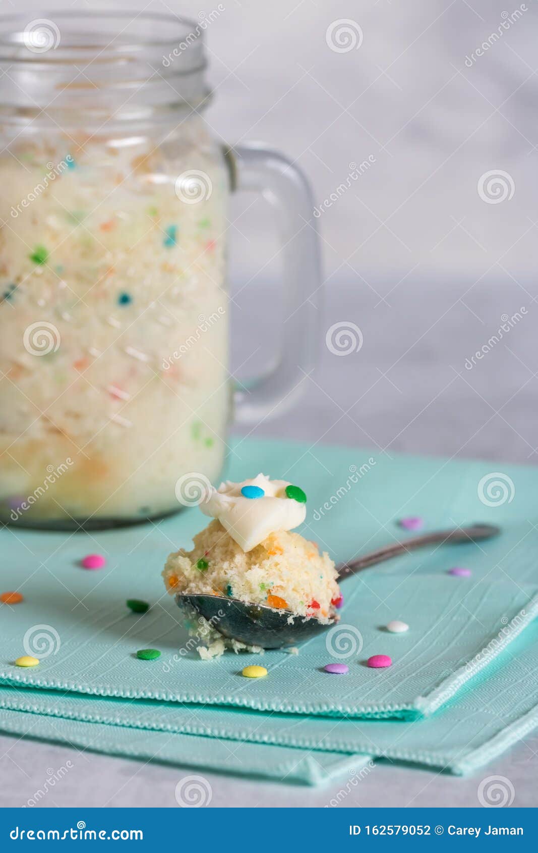 Confetti mug cake. stock photo. Image of birthday, light 162579052