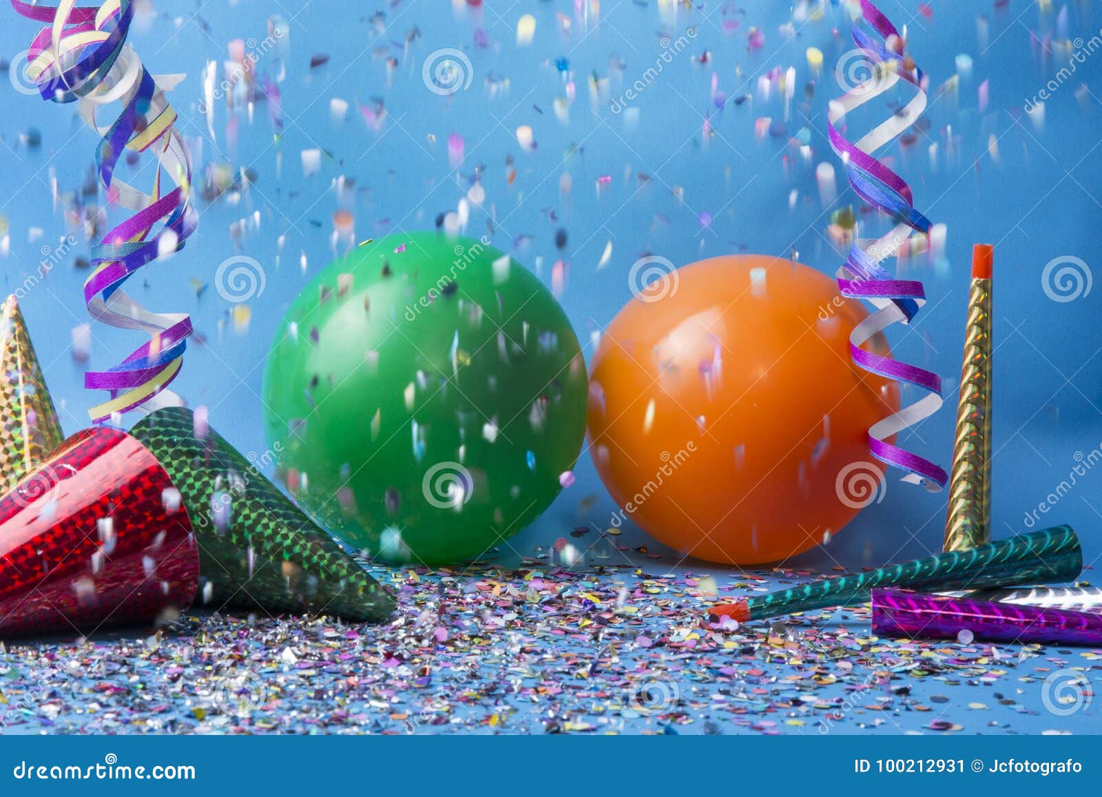 Confetti party and hats stock image. Image of element 100212931