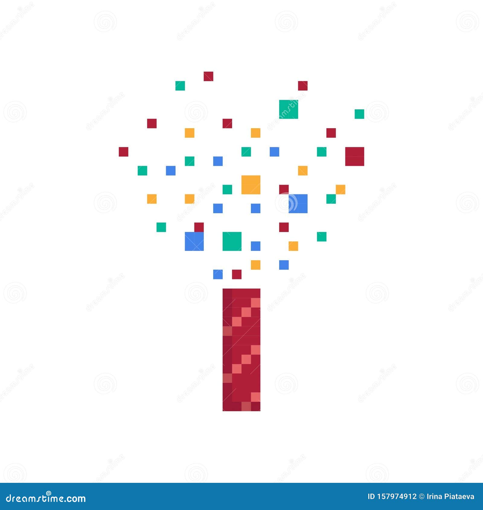 Confetti in Pixel Art Style. Festive Decor Stock Illustration