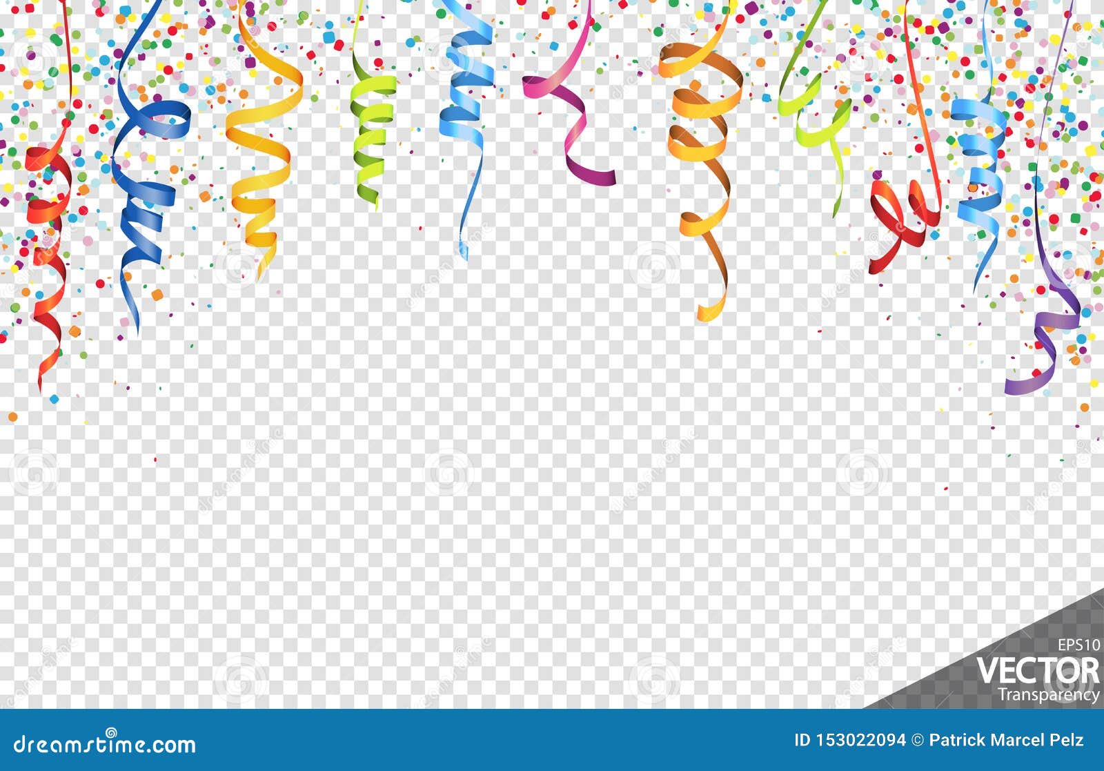 Surprise, party streamers with confetti Stock Vector